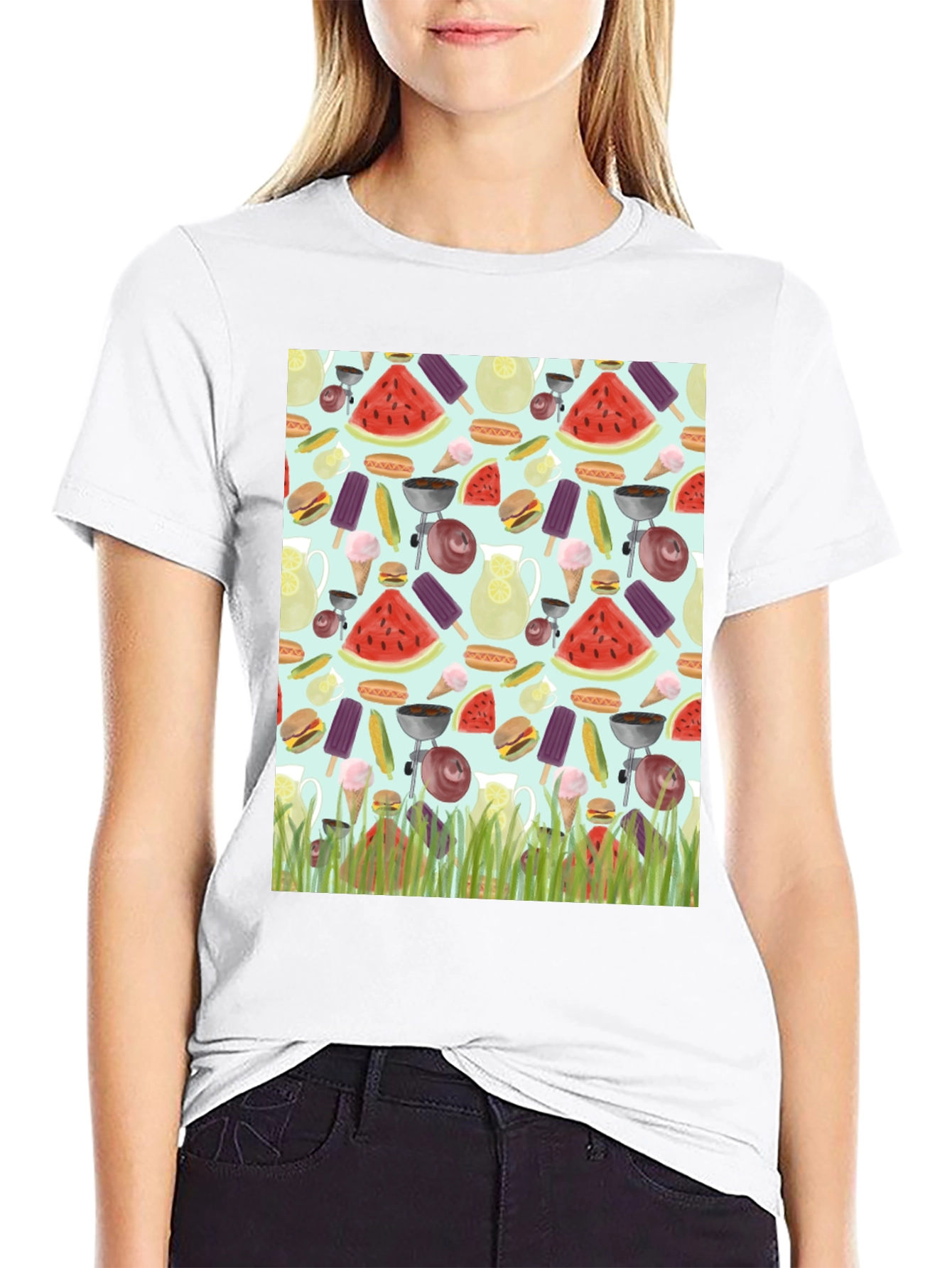 BBQ Pattern T-Shirt: Summer Fun