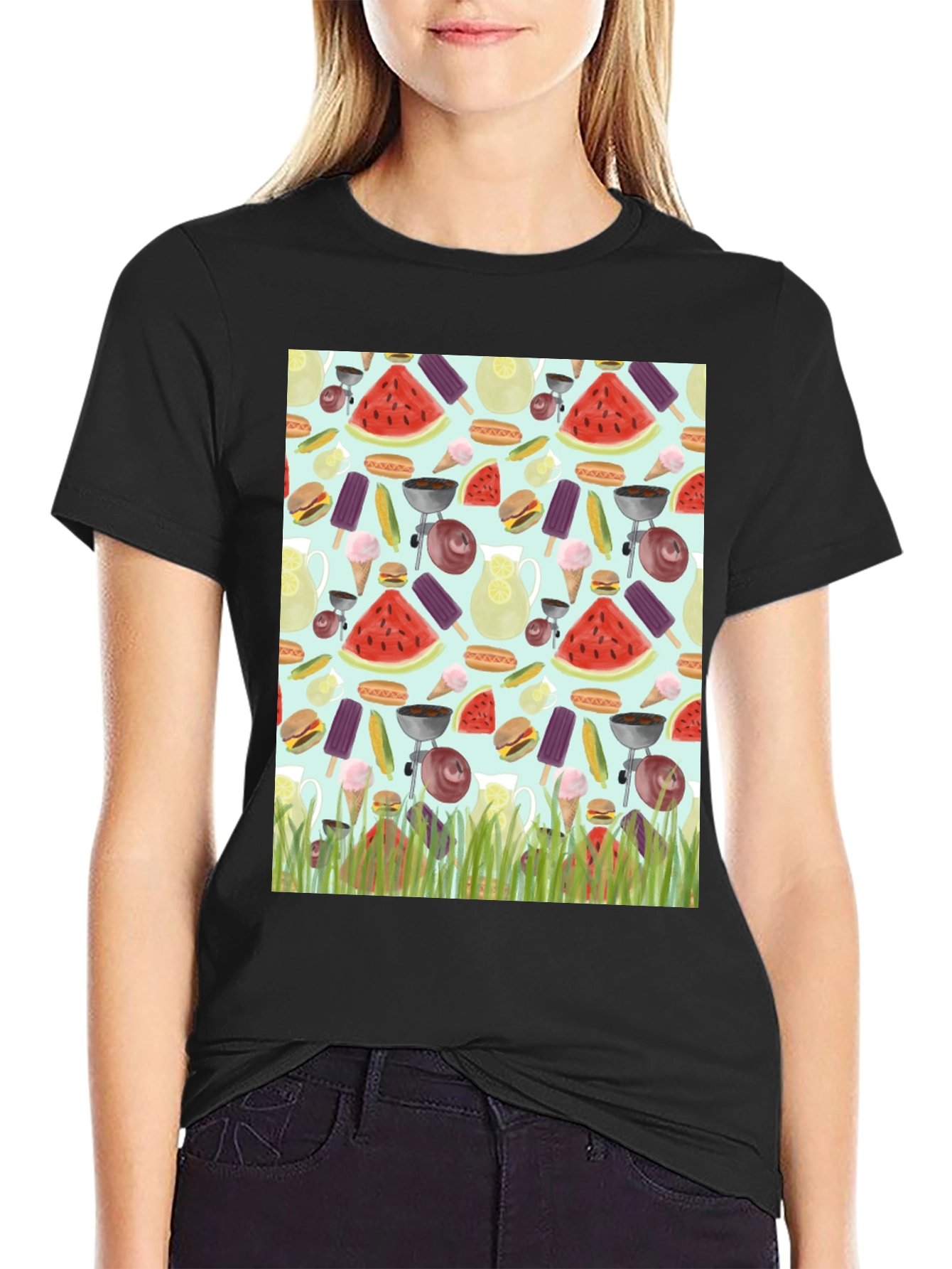 BBQ Pattern T-Shirt: Summer Fun