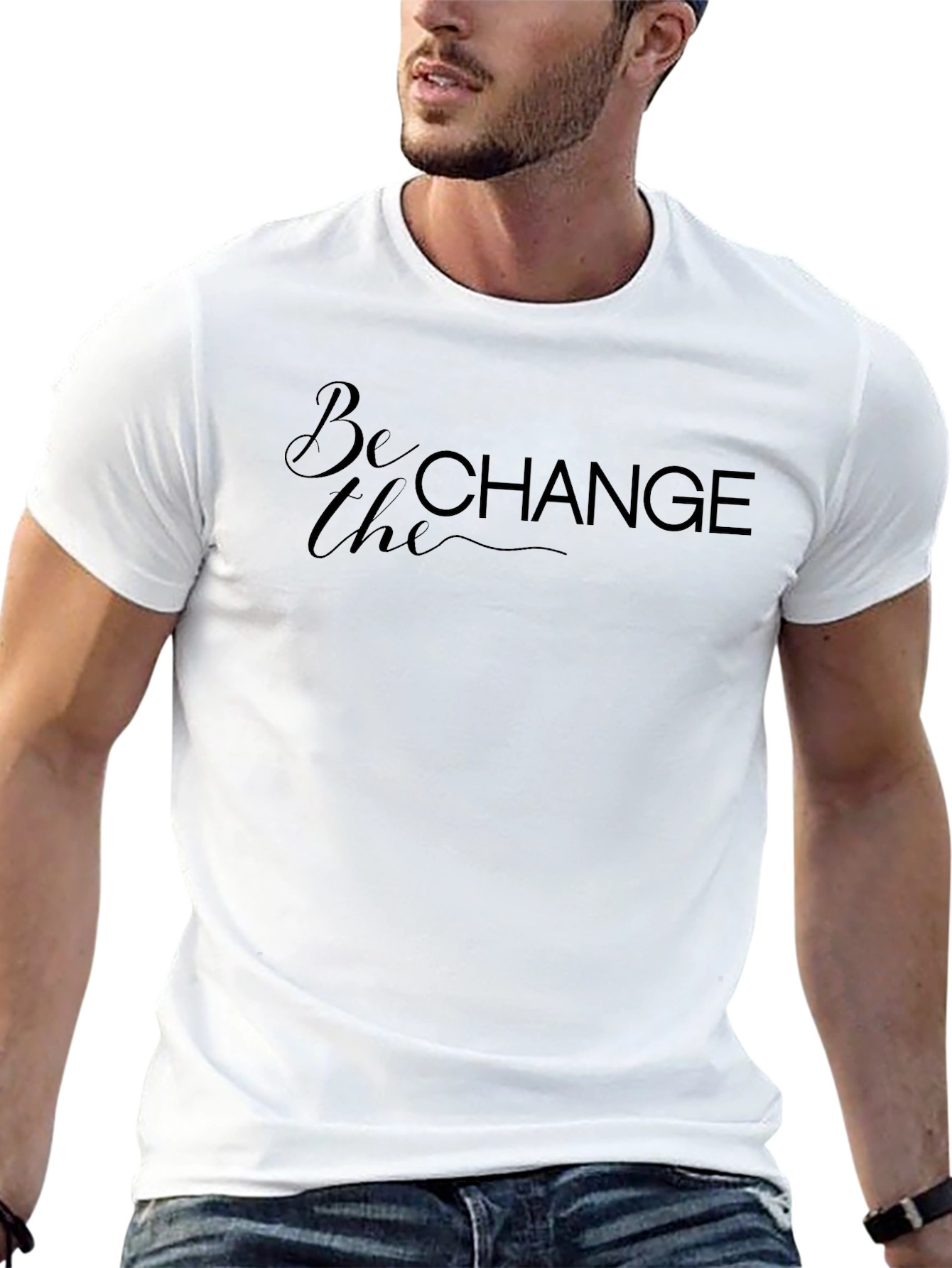Be the Change Graphic Tee - Premium Black T-Shirt