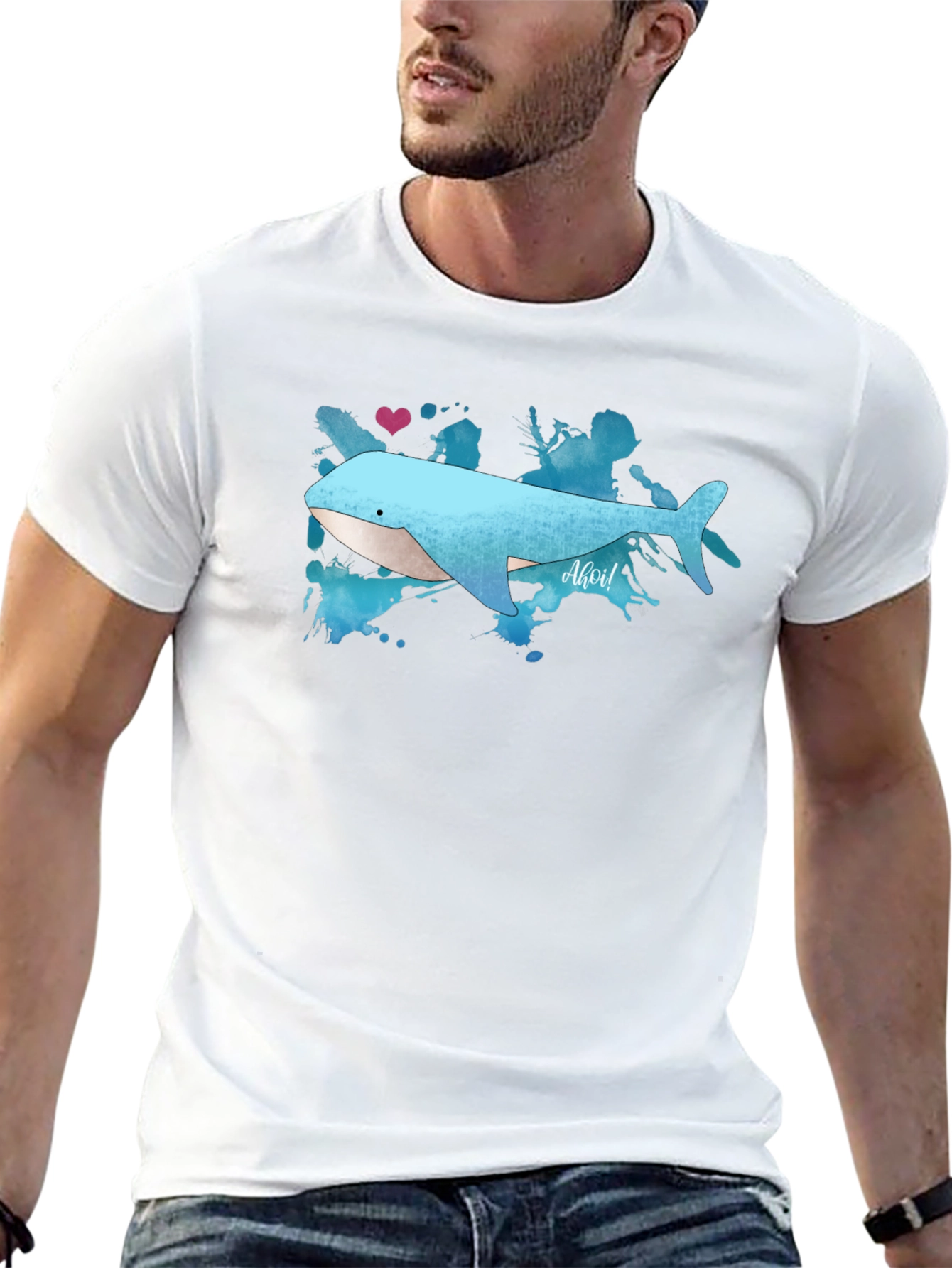 Whale Graphic Tee - Soft Black Cotton T-Shirt