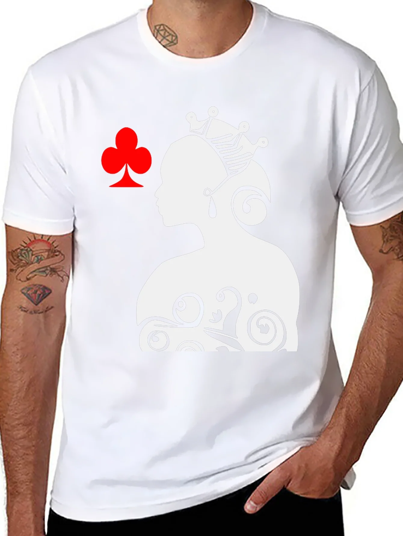 Queen of Clubs Graphic Tee - Black