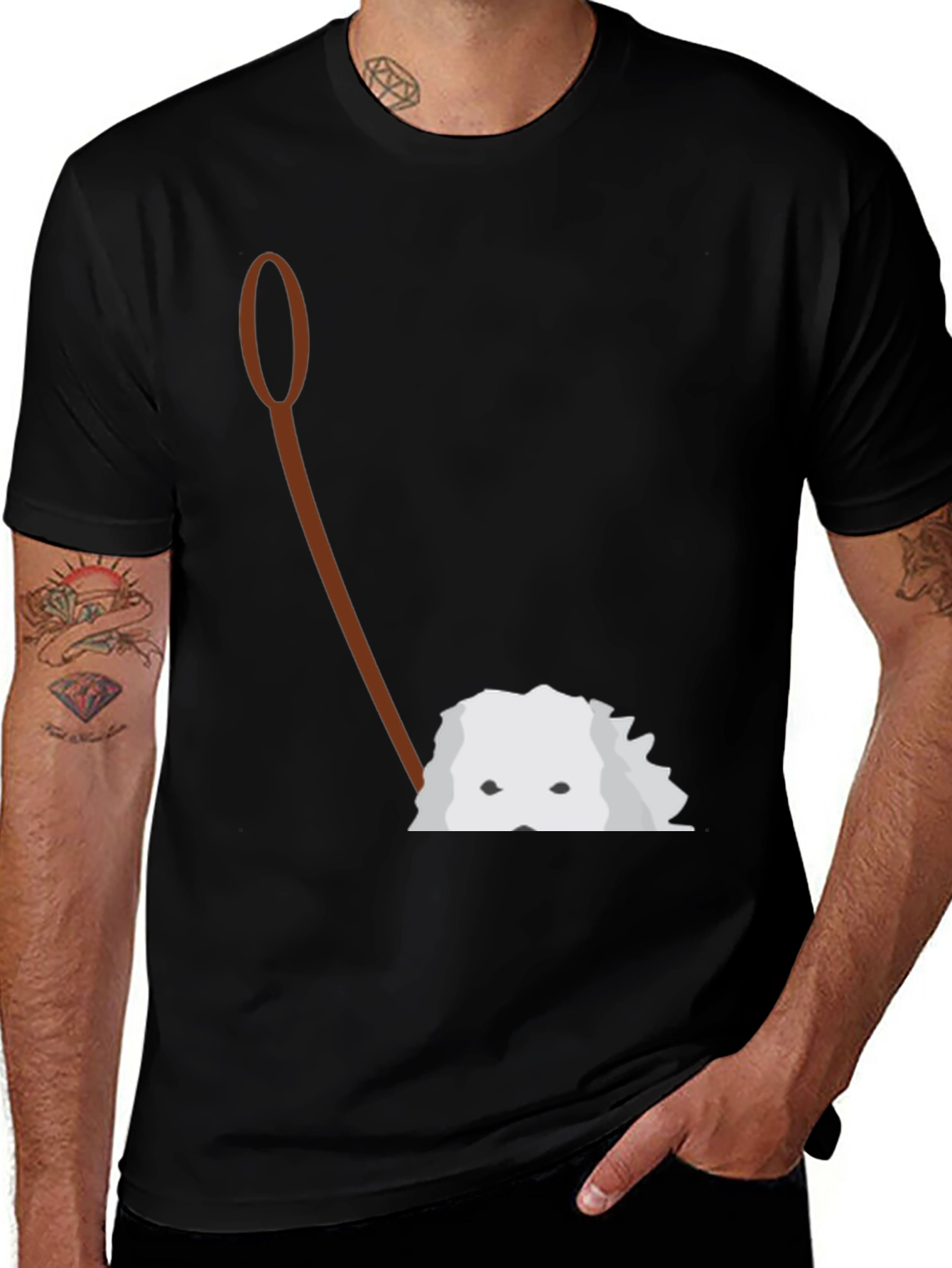 Peek-a-Boo Dog Graphic Tee - Black Cotton Comfort