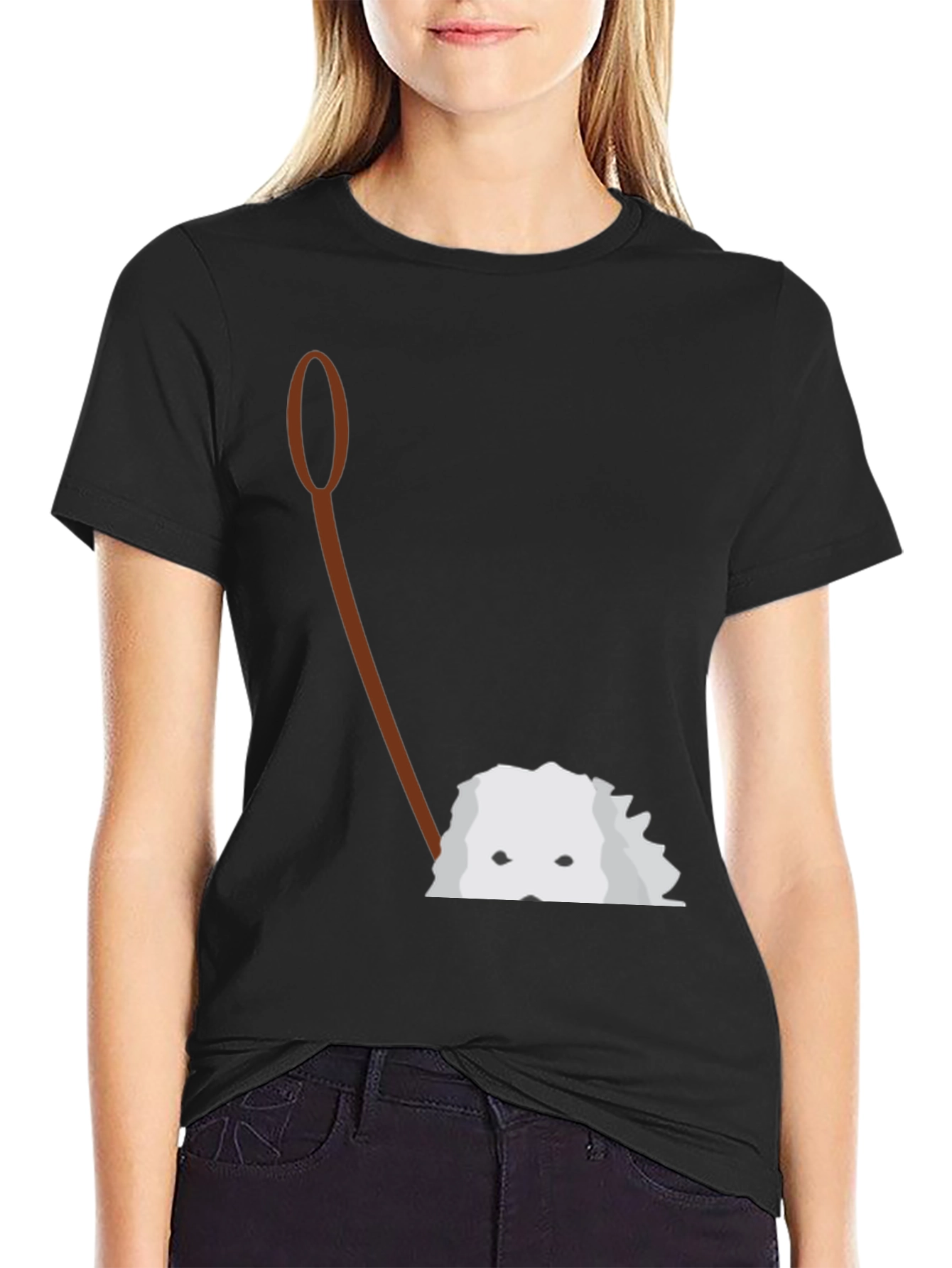 Peek-a-Boo Dog Graphic Tee - Black Cotton Comfort