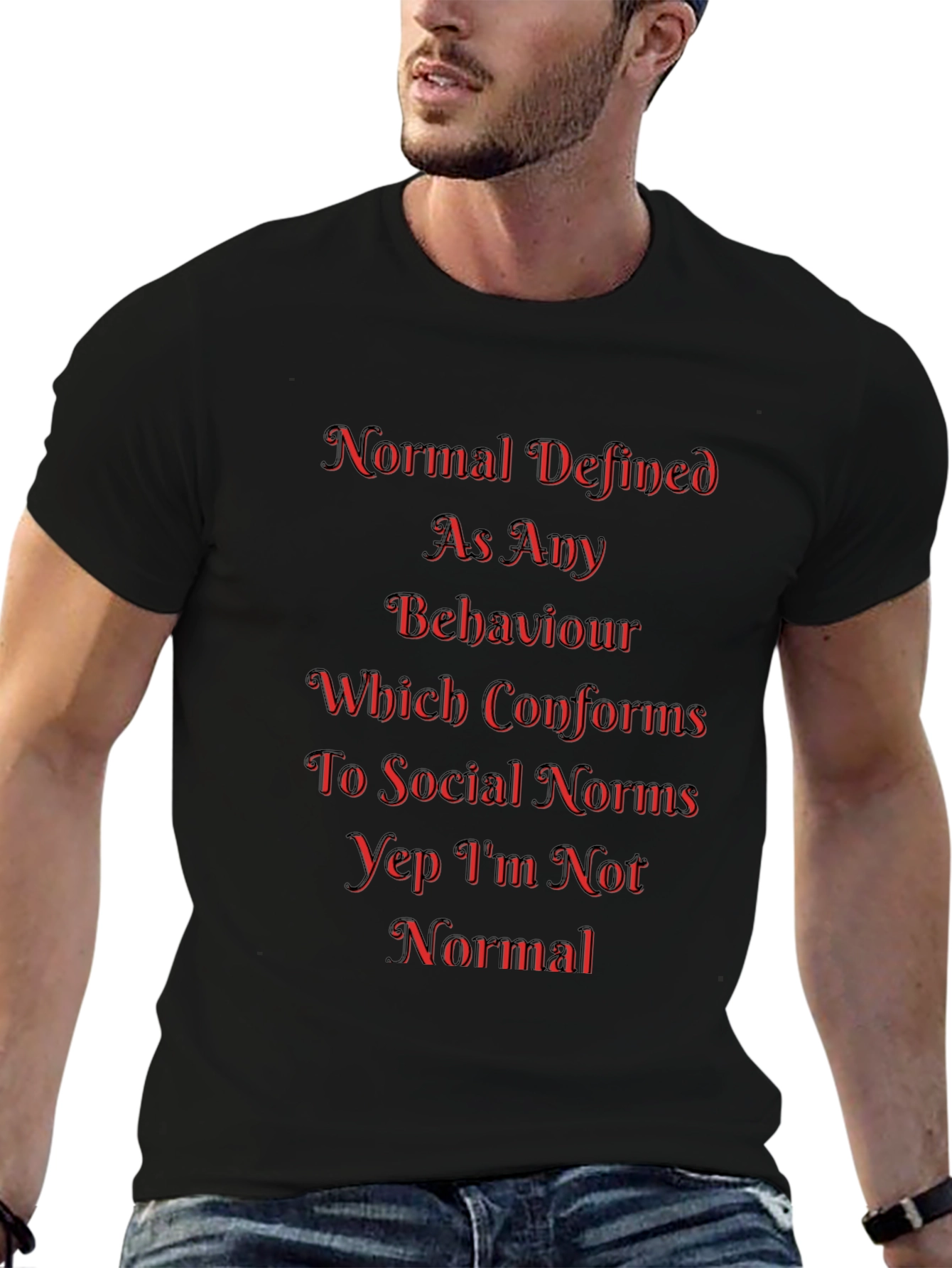Normal Defined Black T-Shirt - Unique Statement Tee