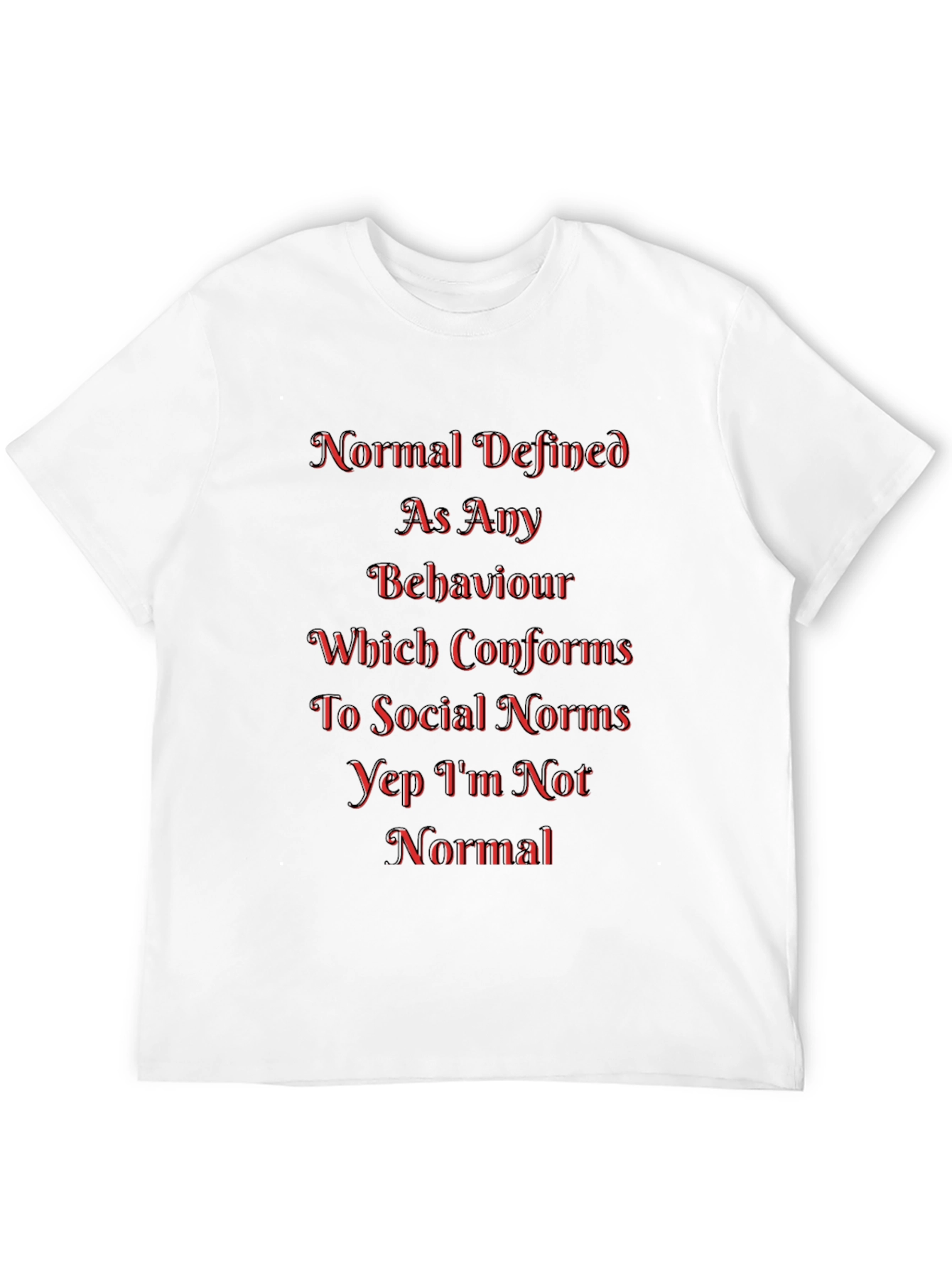 Normal Defined Black T-Shirt - Unique Statement Tee