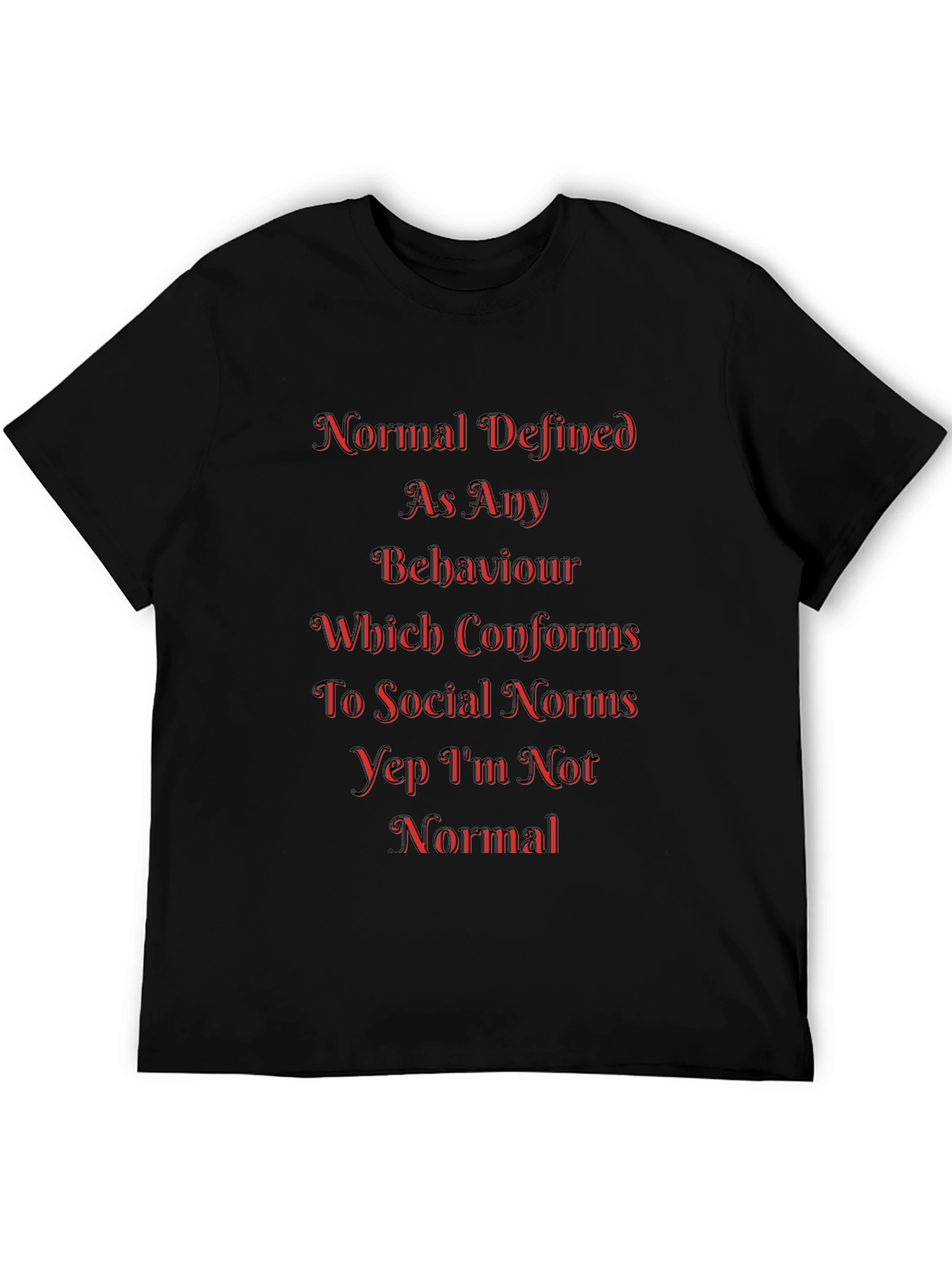 Normal Defined Black T-Shirt - Unique Statement Tee