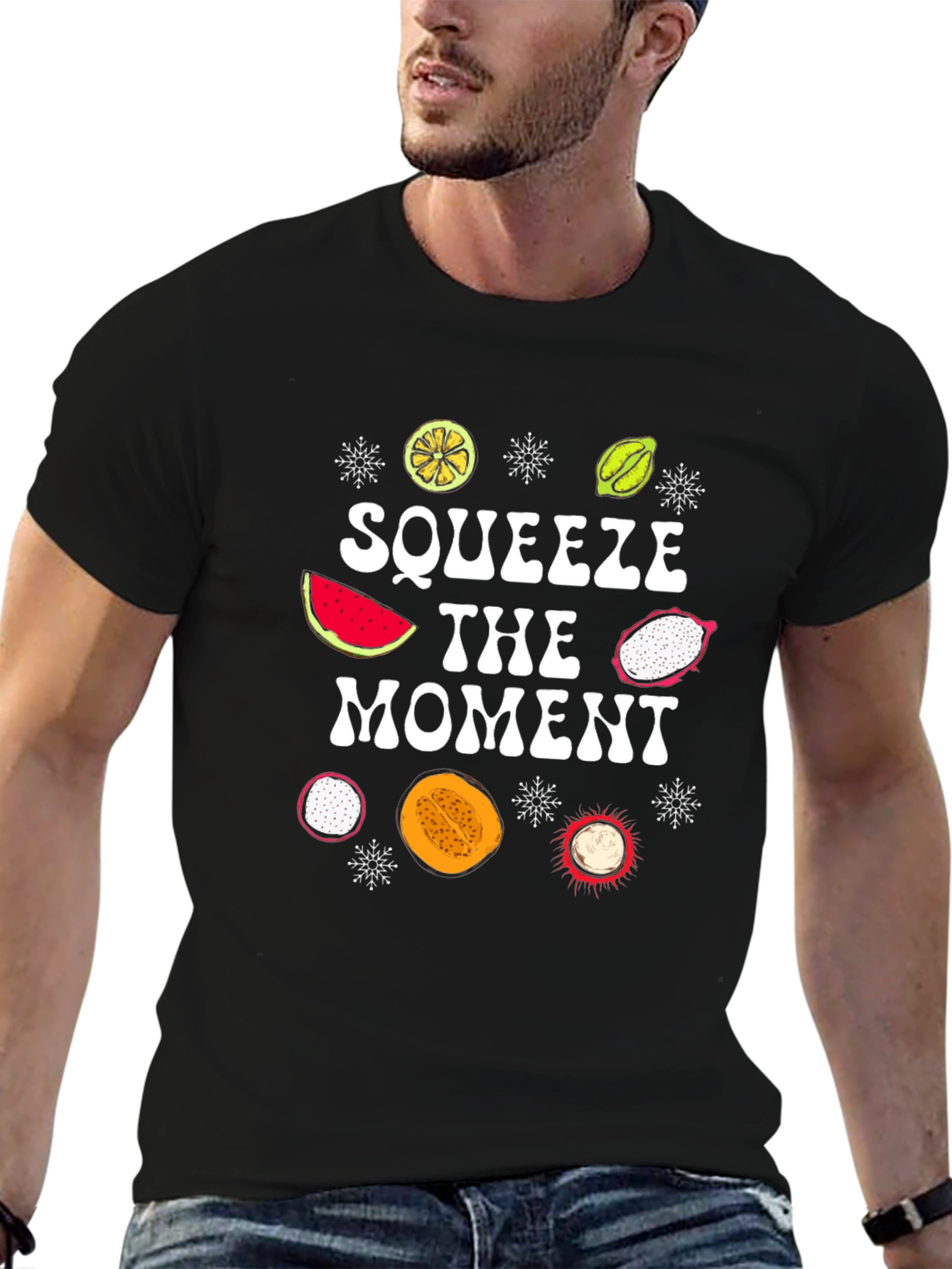 Squeeze The Moment Fruit Graphic T-Shirt