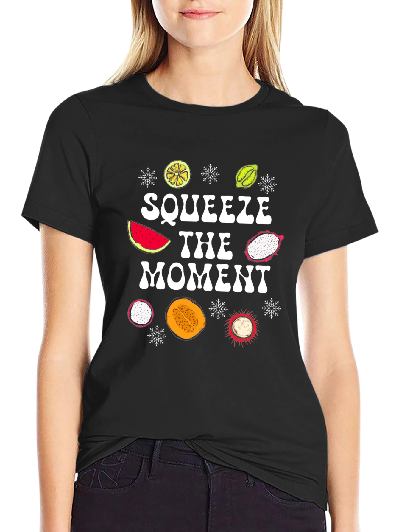Squeeze The Moment Fruit Graphic T-Shirt