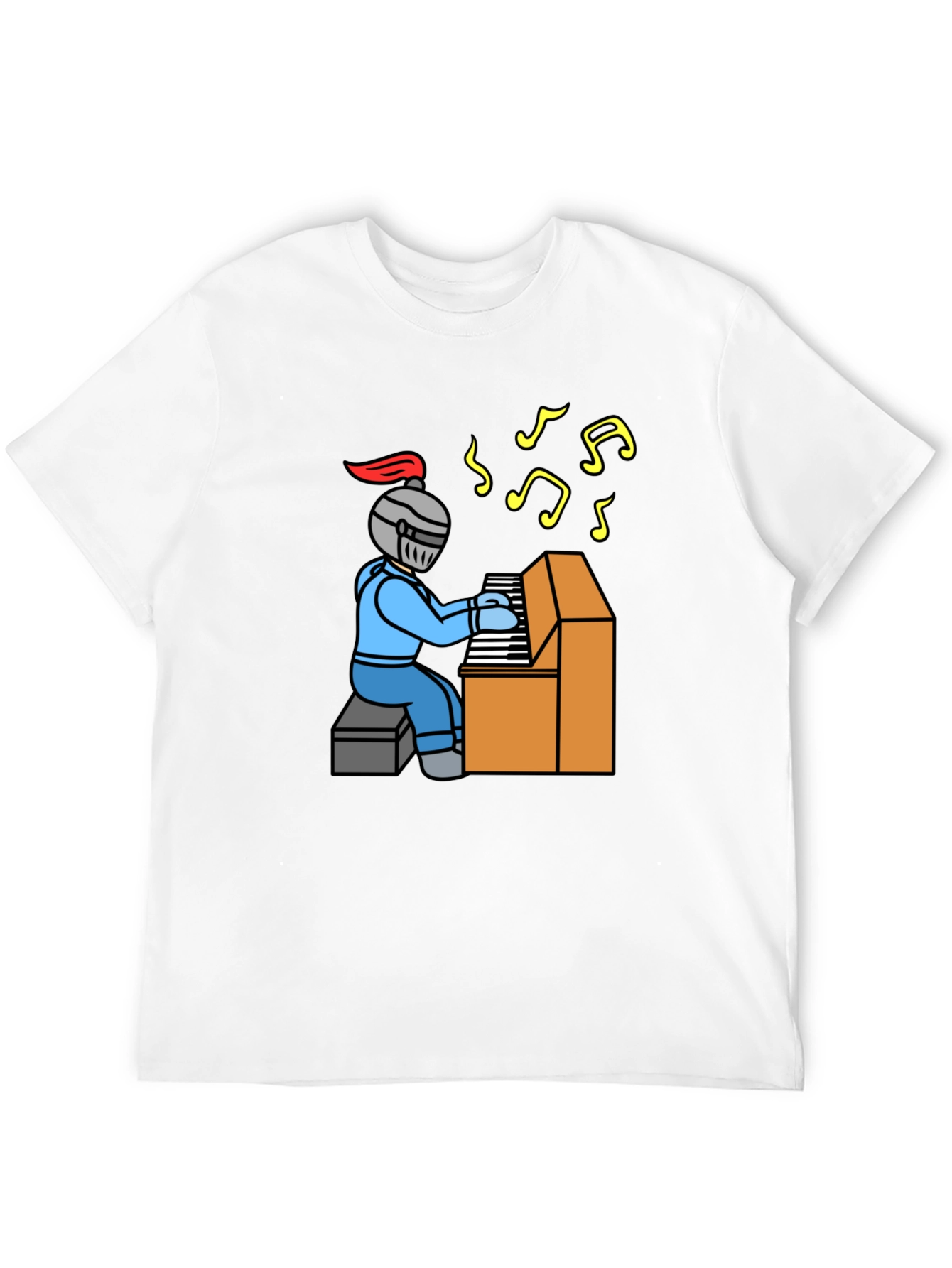 Knight Piano Player Graphic T-Shirt