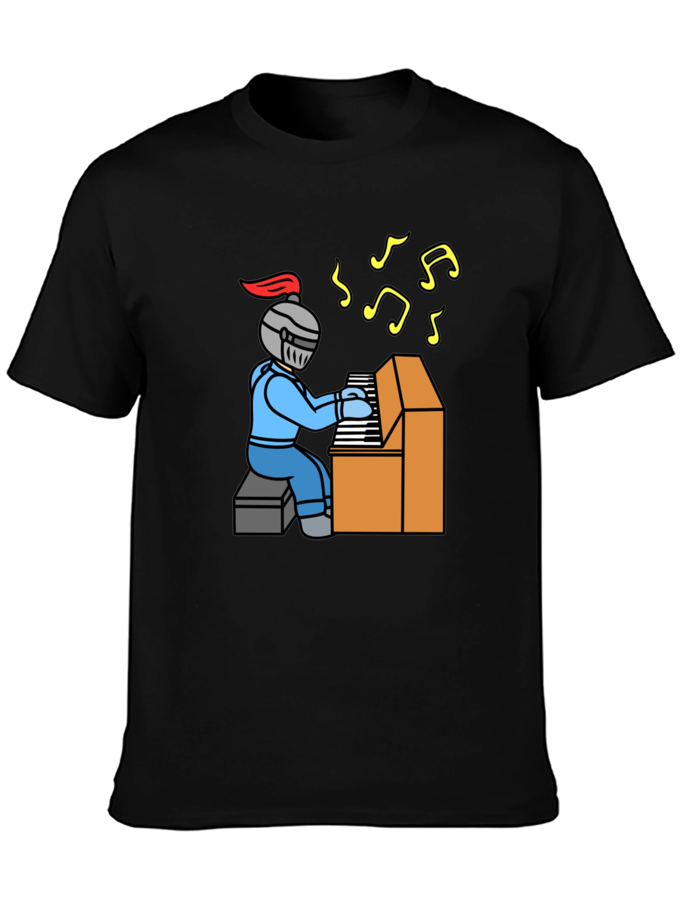 Knight Piano Player Graphic T-Shirt