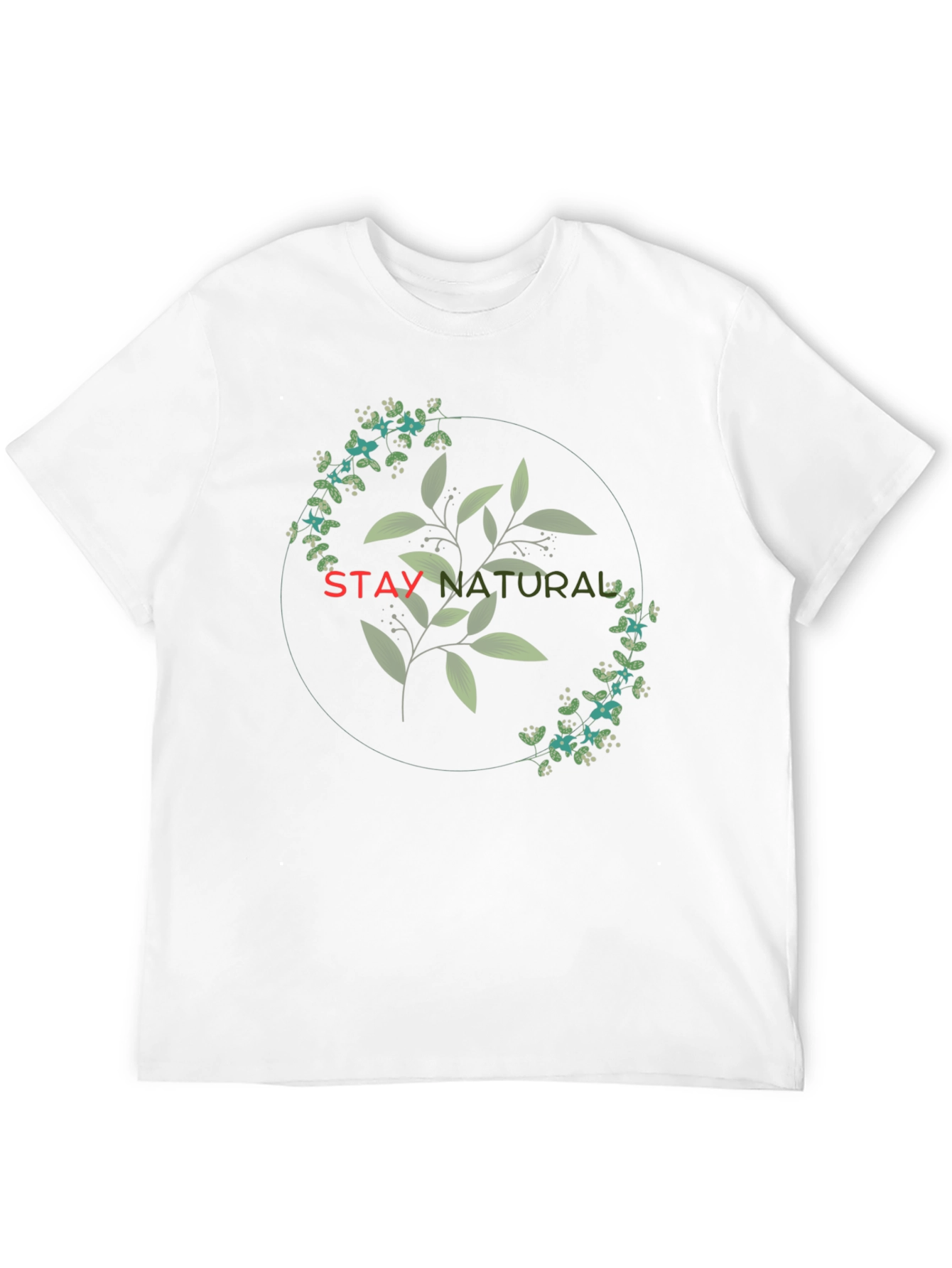Stay Natural Graphic Tee - Black Cotton Blend