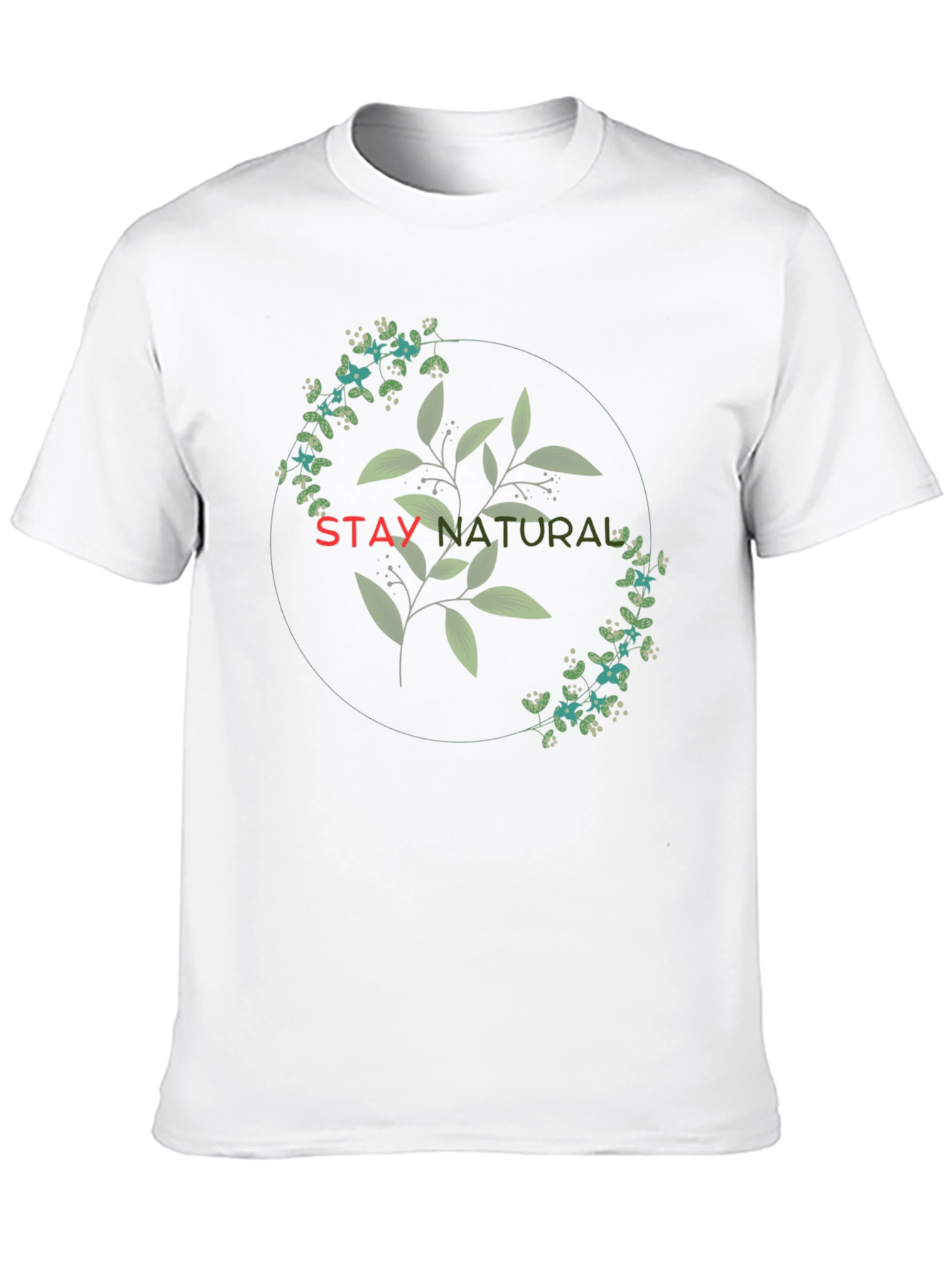 Stay Natural Graphic Tee - Black Cotton Blend