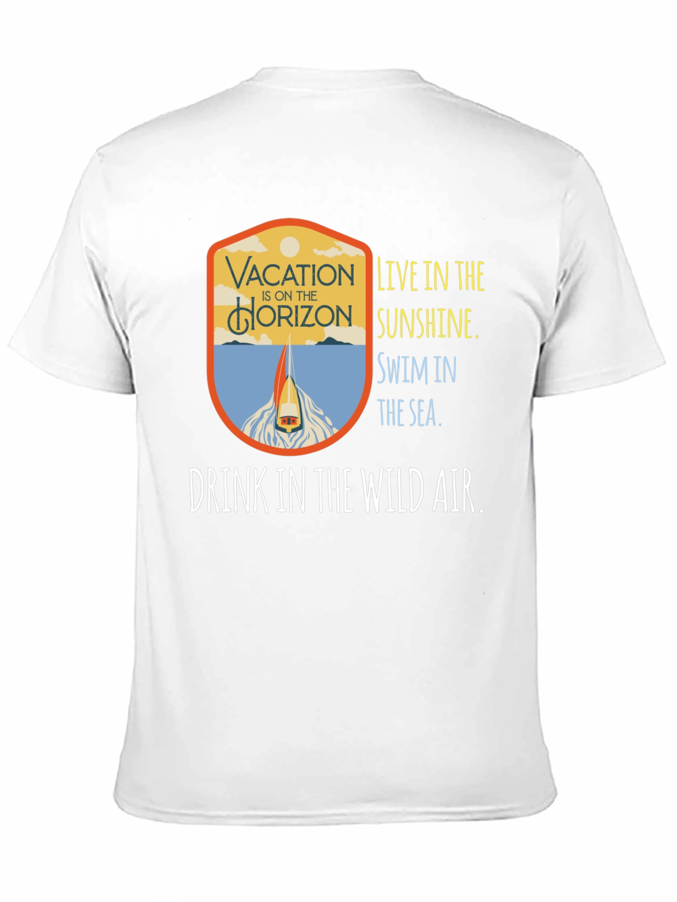 Vacation Horizon Black Graphic Tee