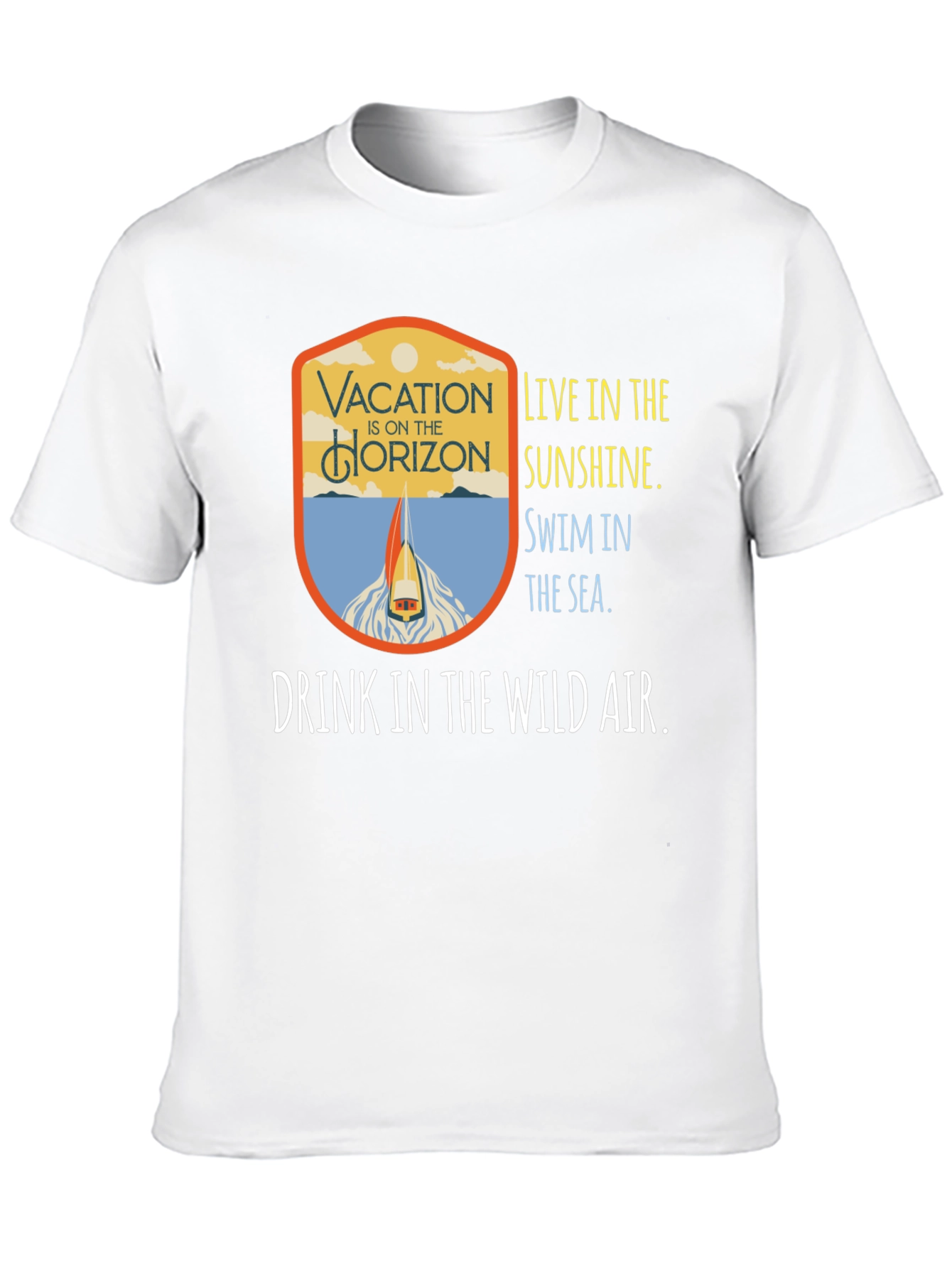 Vacation Horizon Black Graphic Tee