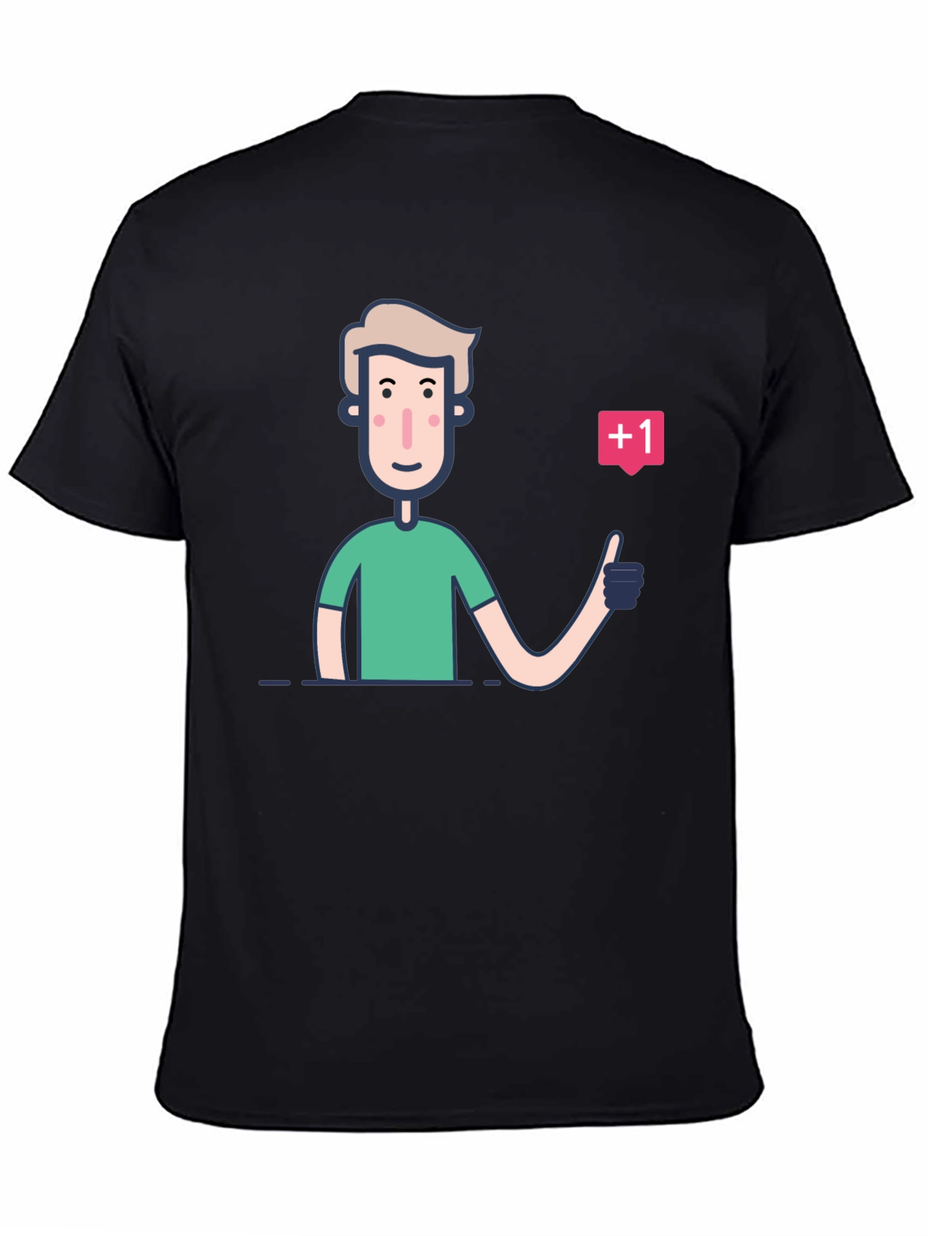 Trendy Graphic Tee: Cartoon Thumbs Up Design