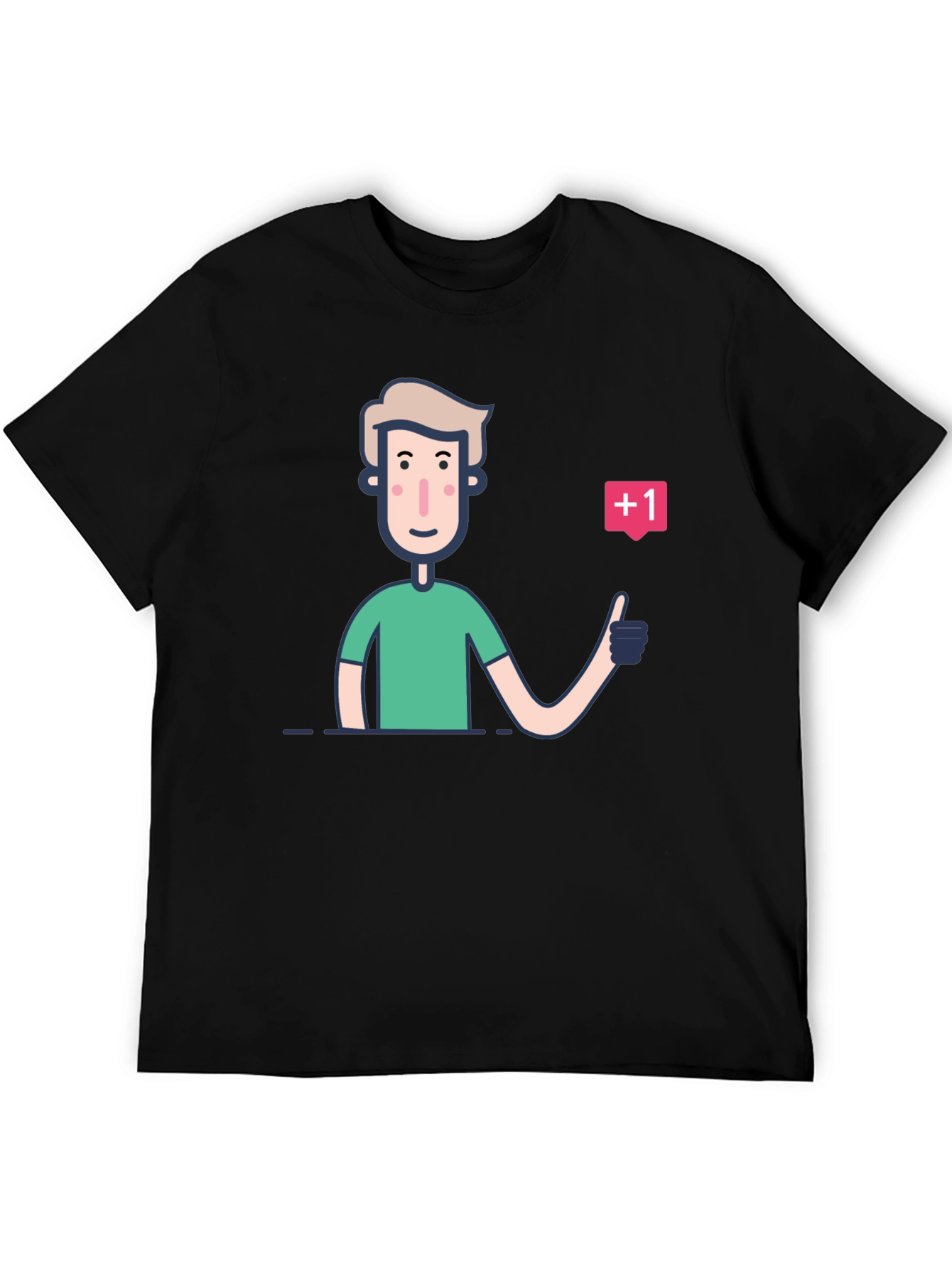 Trendy Graphic Tee: Cartoon Thumbs Up Design