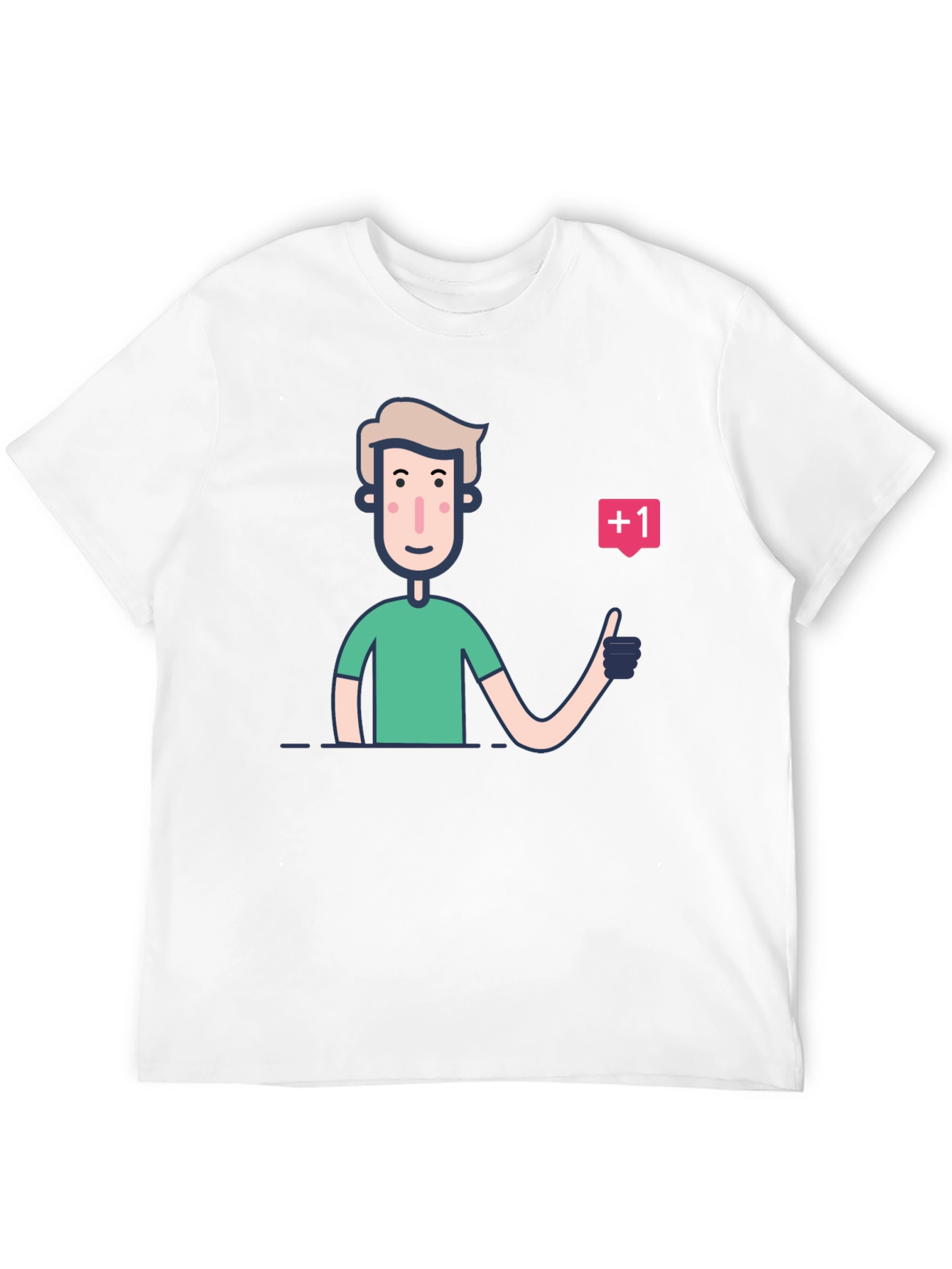 Trendy Graphic Tee: Cartoon Thumbs Up Design