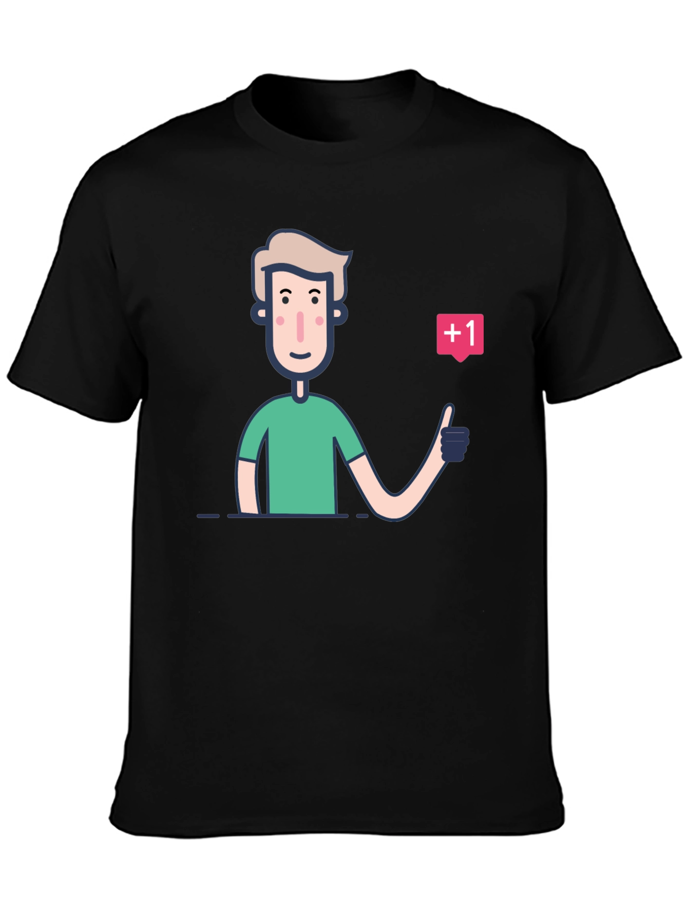 Trendy Graphic Tee: Cartoon Thumbs Up Design