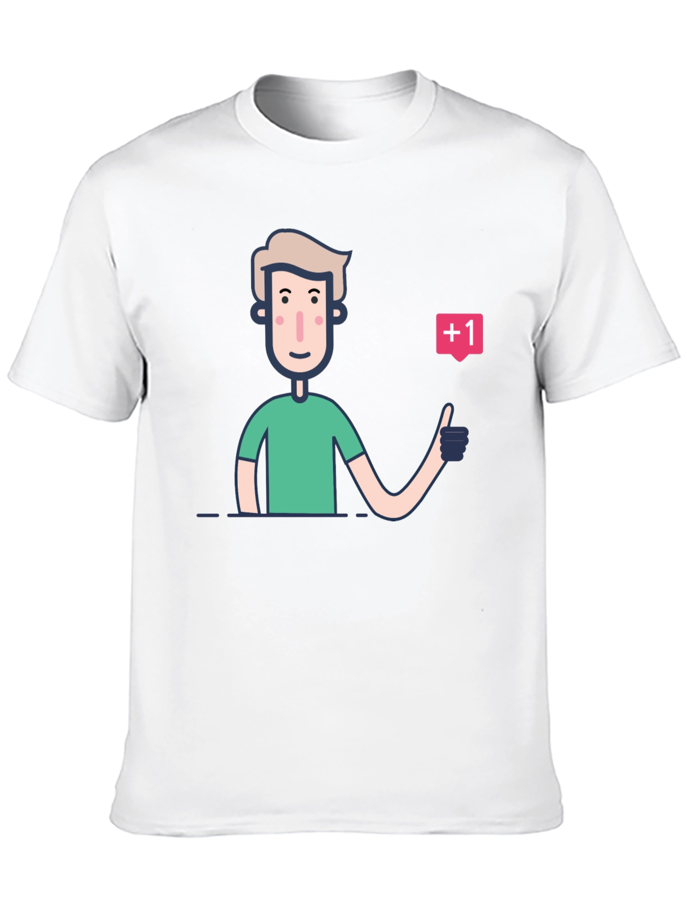 Trendy Graphic Tee: Cartoon Thumbs Up Design