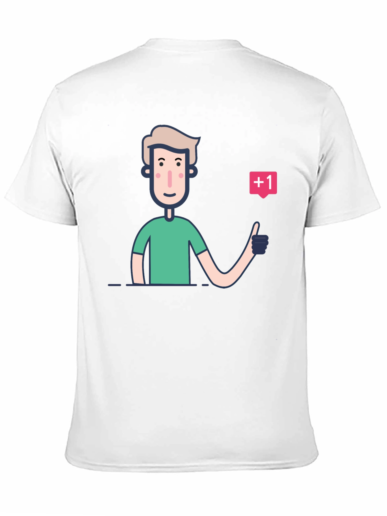 Trendy Graphic Tee: Cartoon Thumbs Up Design
