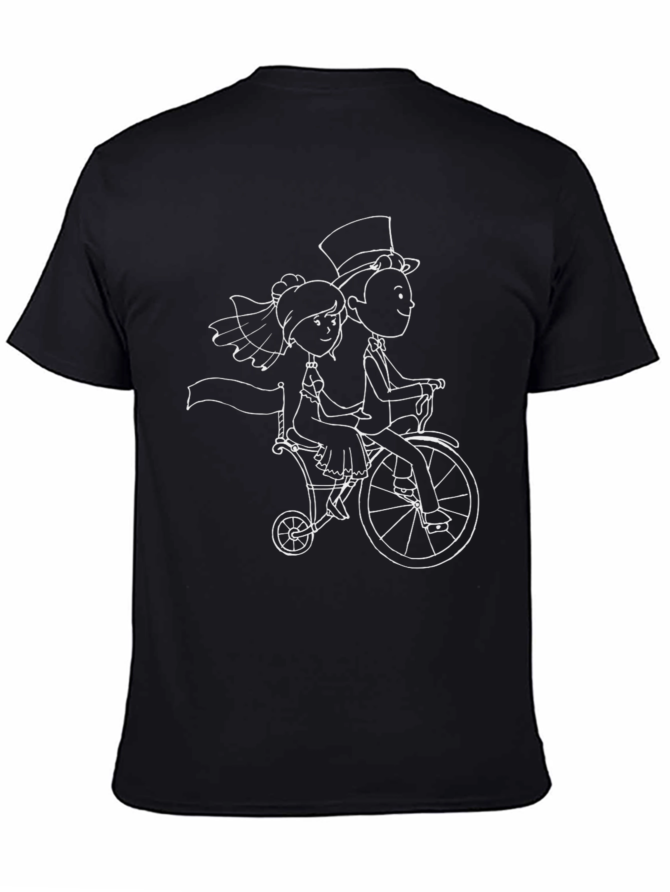 Novelty Bride & Groom Bicycle Graphic Tee