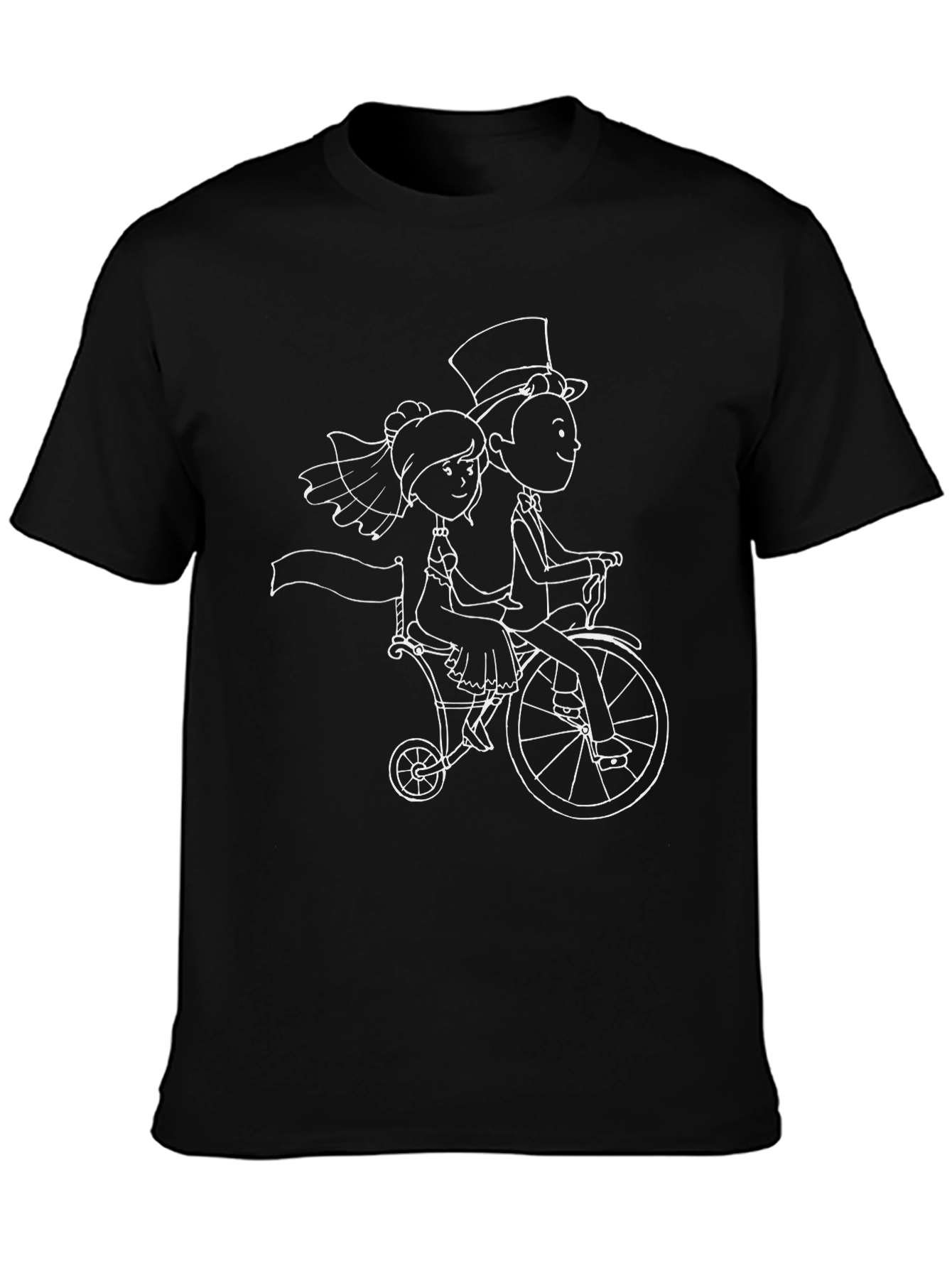 Novelty Bride & Groom Bicycle Graphic Tee