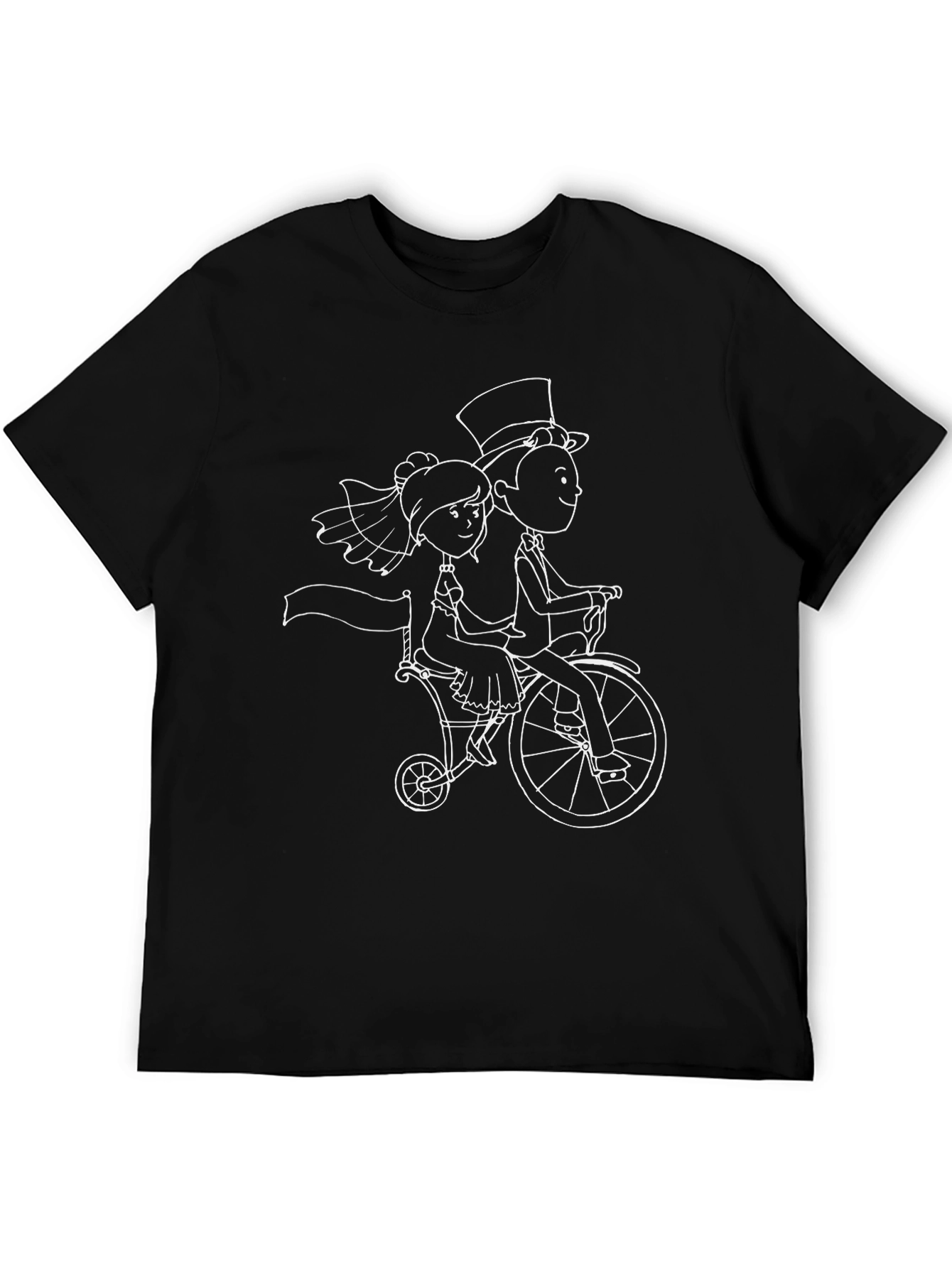 Novelty Bride & Groom Bicycle Graphic Tee