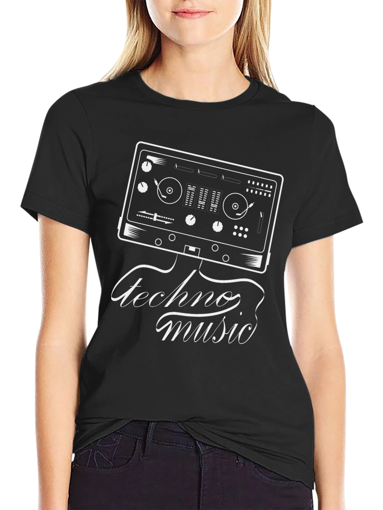 Techno Music DJ Turntable Graphic T-Shirt