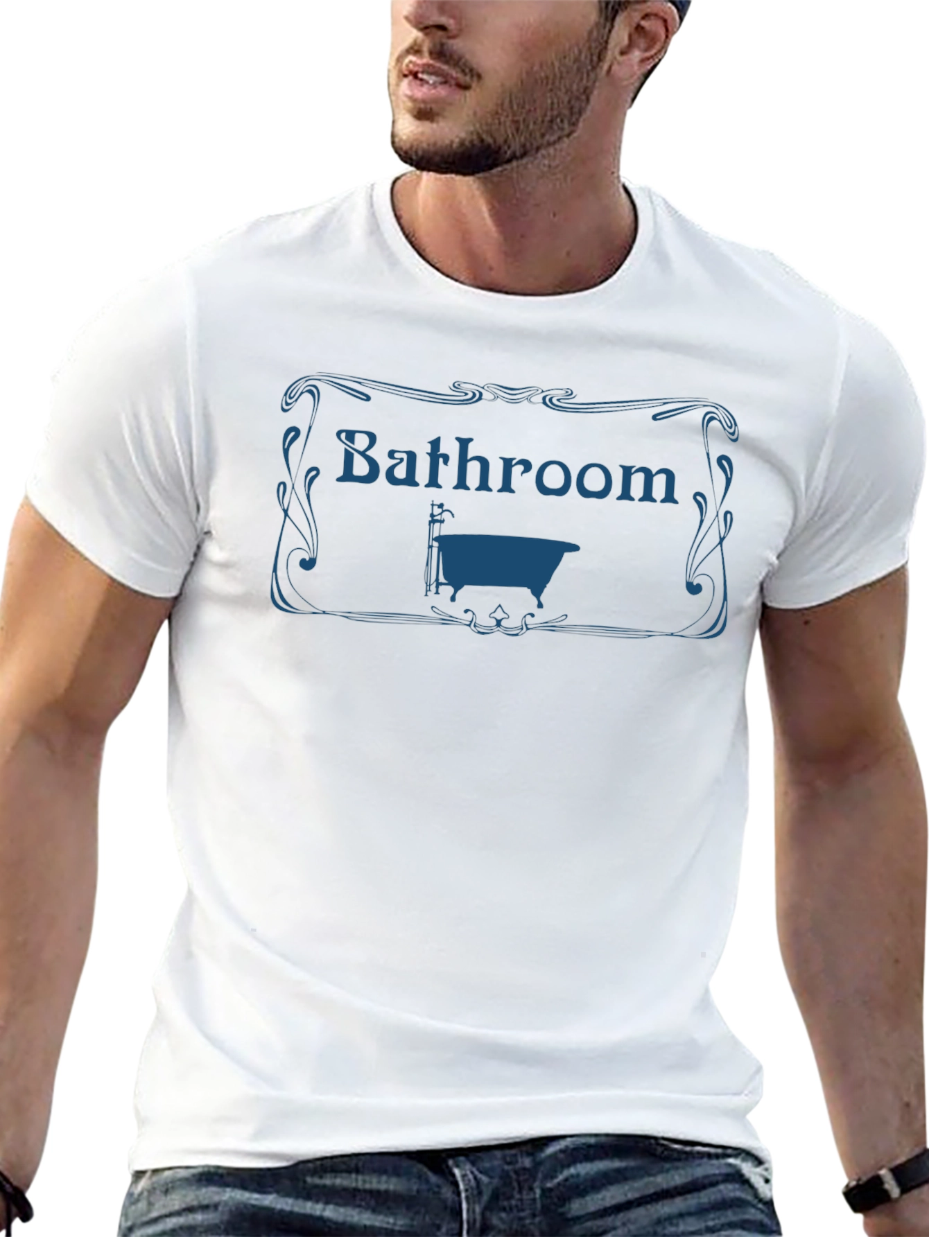 Bathroom Bathtub Graphic Tee - Black T-Shirt