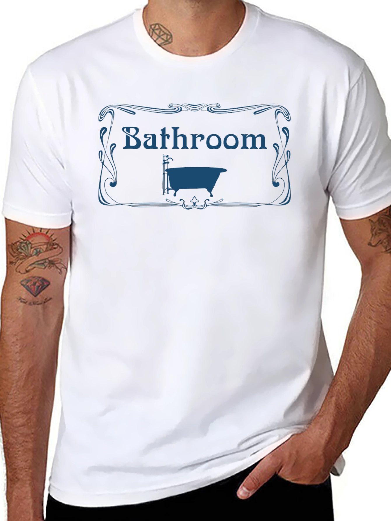 Bathroom Bathtub Graphic Tee - Black T-Shirt