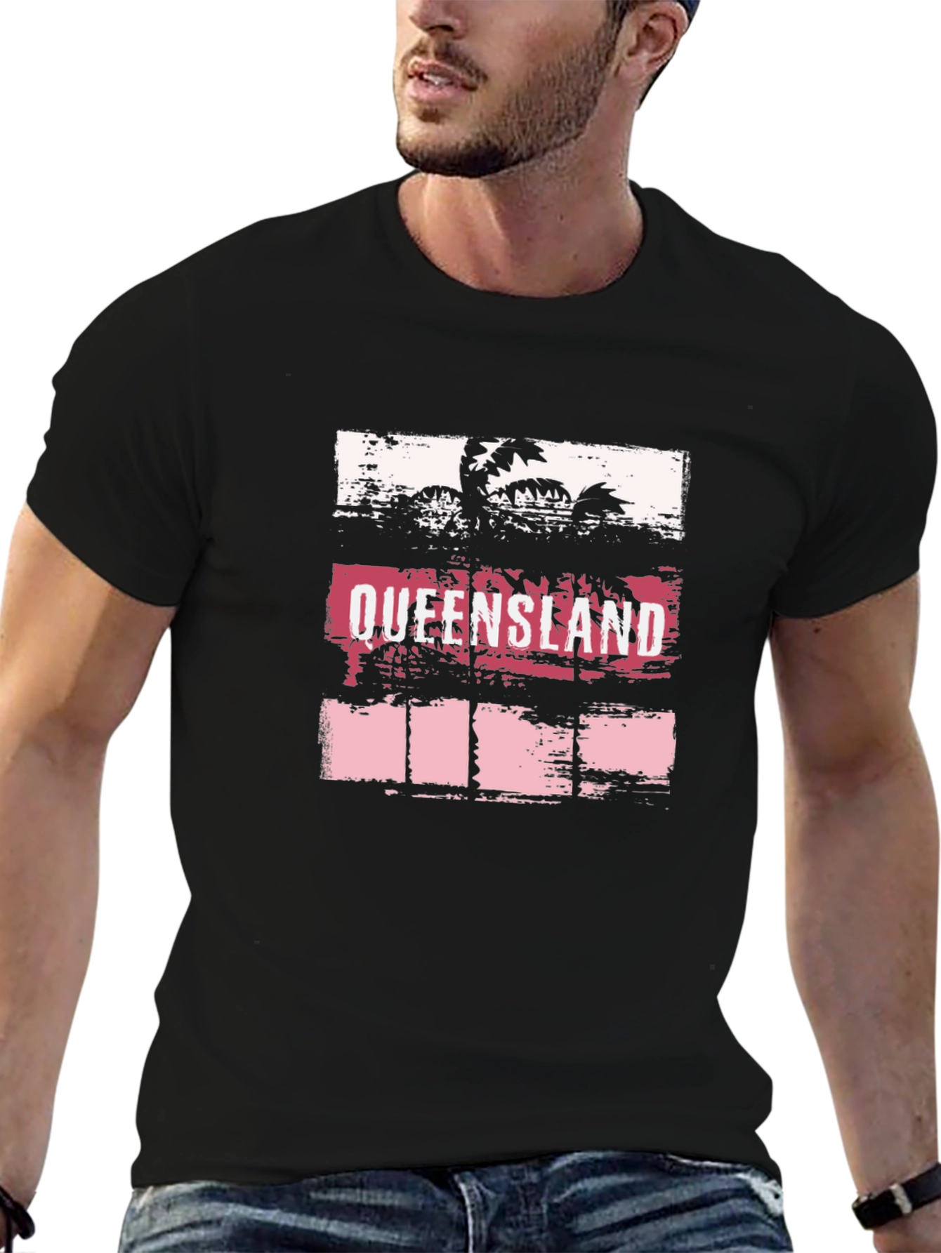 Queensland Palm T-Shirt - Beach Style Cotton Tee