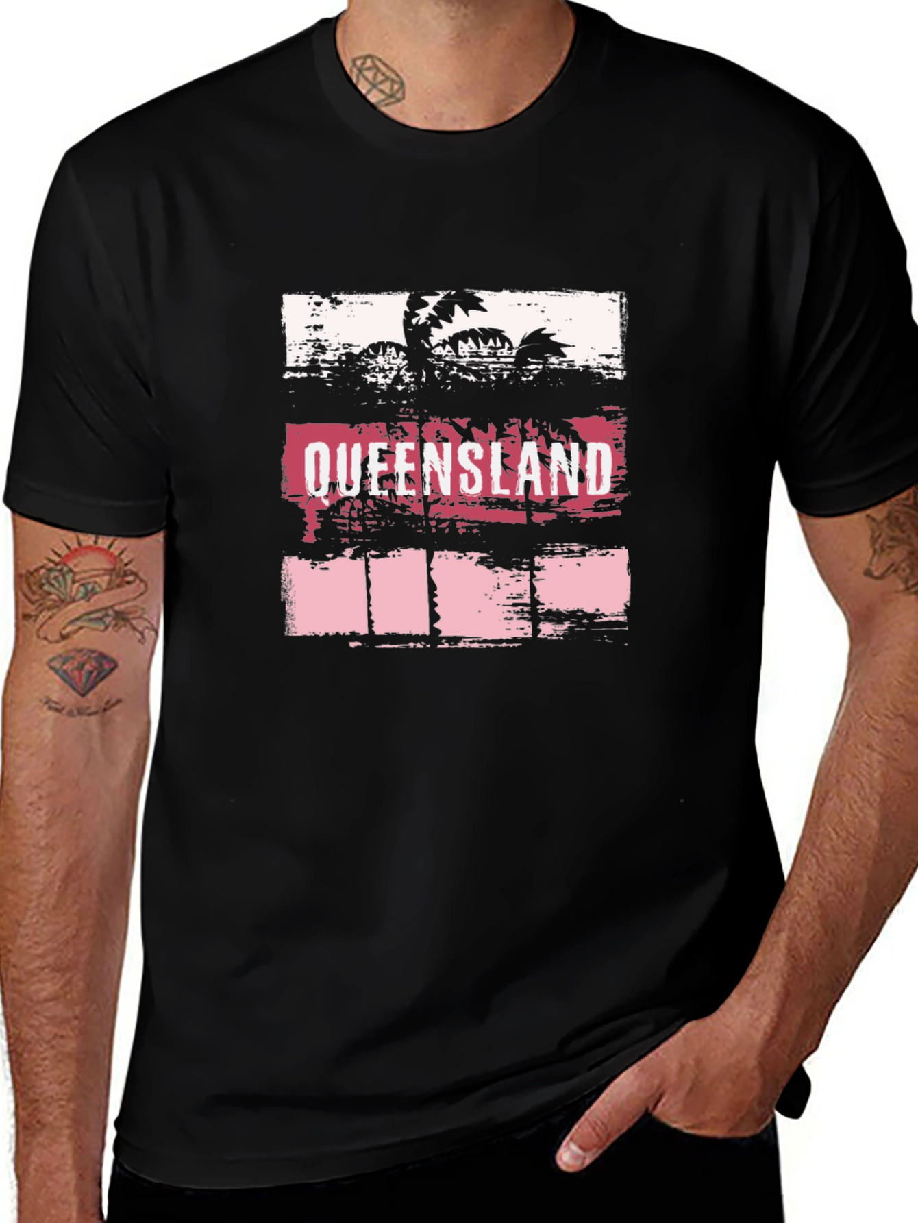 Queensland Palm T-Shirt - Beach Style Cotton Tee