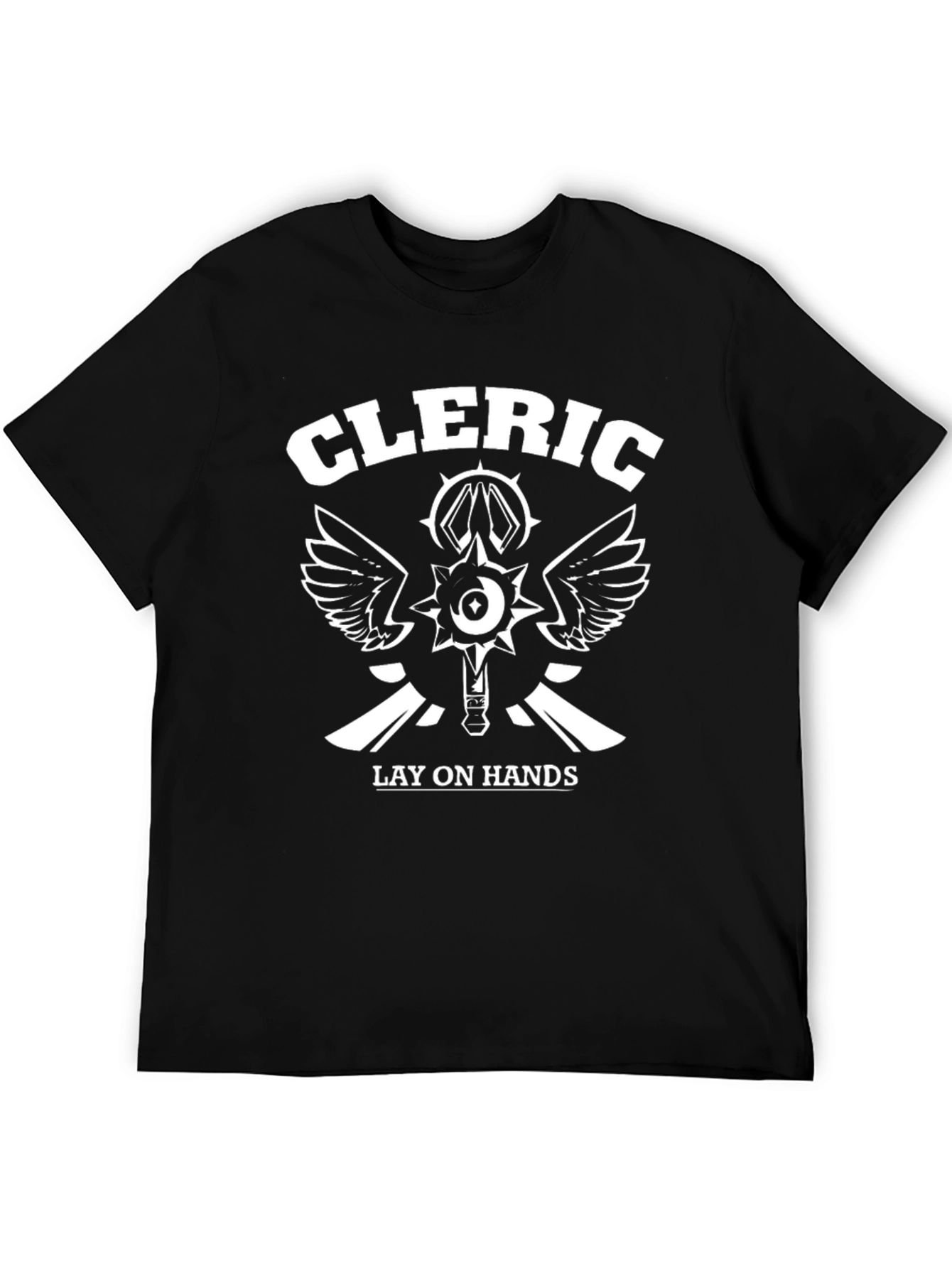 Cleric Lay on Hands T-Shirt - Black Fantasy RPG