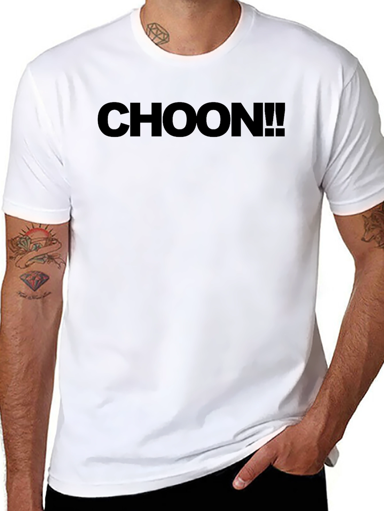 CHOON!! Black Graphic Tee - Casual Style