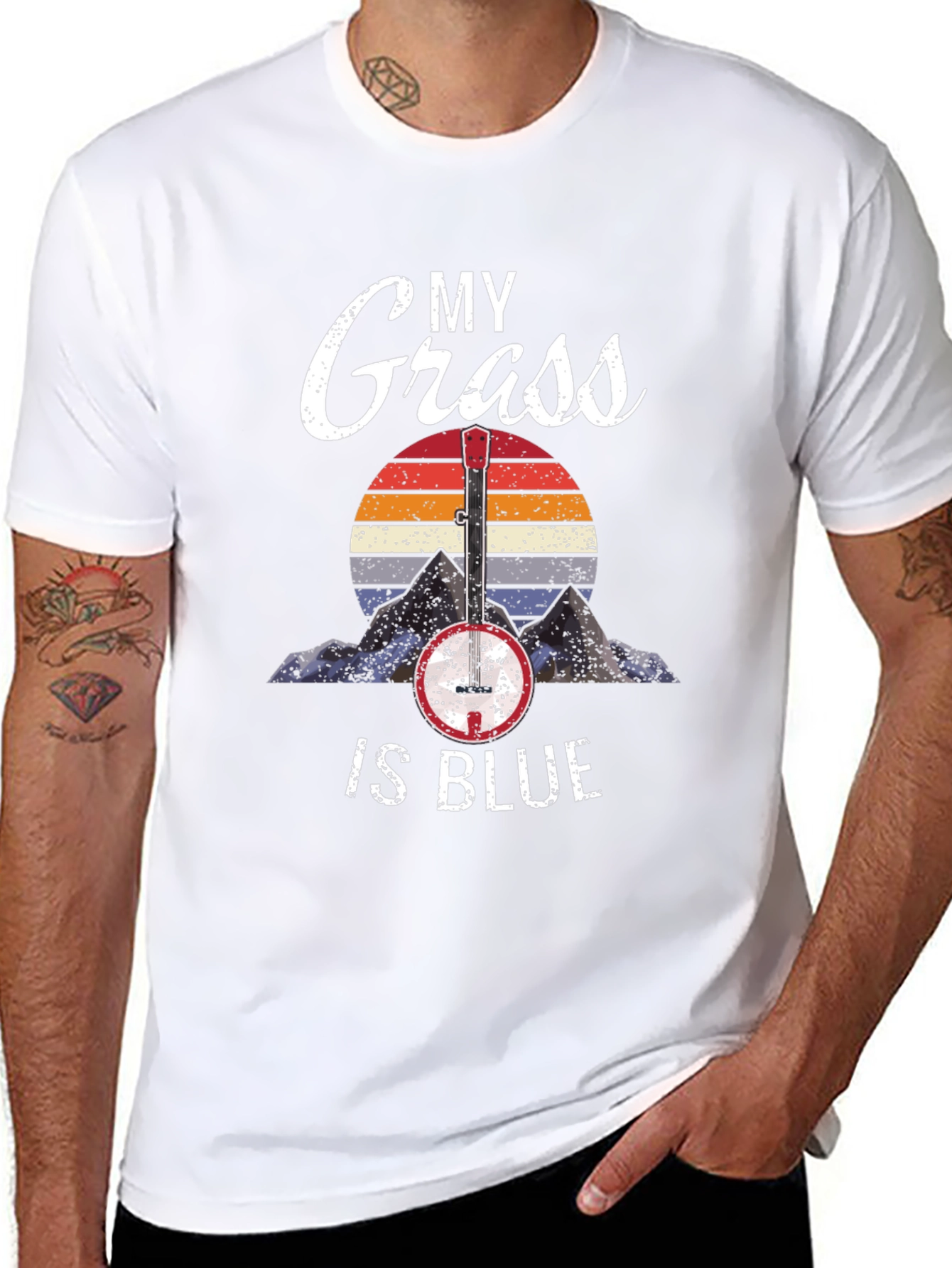 My Grass Is Blue T-Shirt Banjo Music Tee