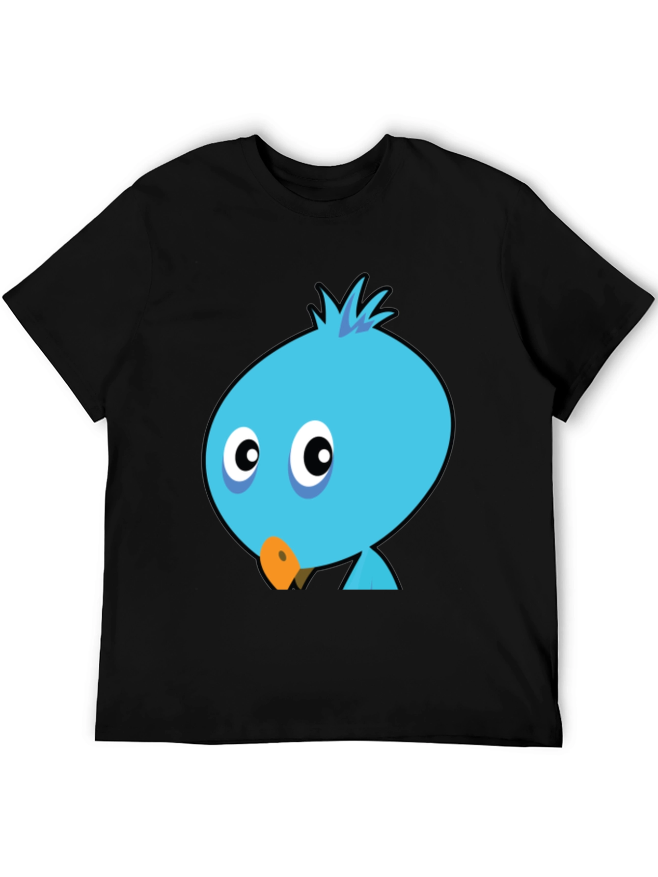 Cartoon Bird Graphic Tee - Mens Black T-Shirt