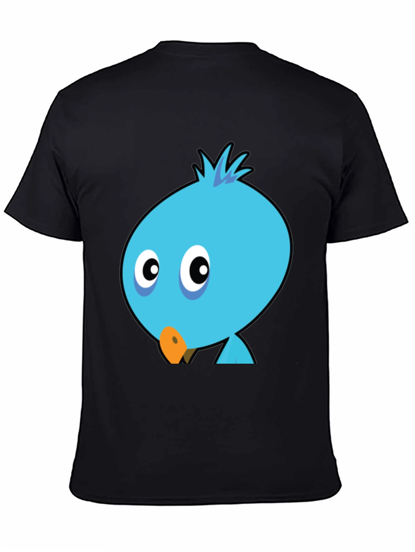 Cartoon Bird Graphic Tee - Mens Black T-Shirt