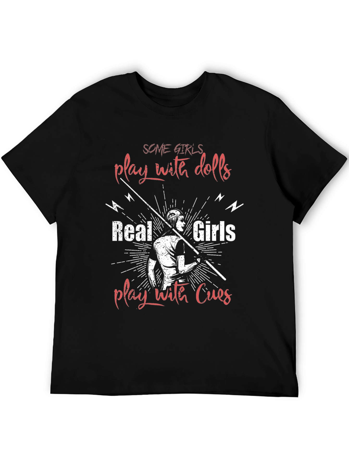 Billiards T-Shirt - Real Girls Play with Cues Tee