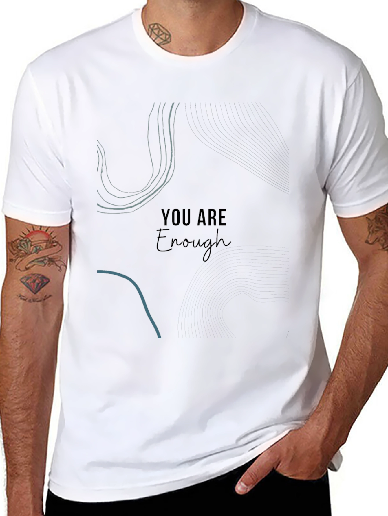 You Are Enough Graphic Tee - Black Unisex T-Shirt