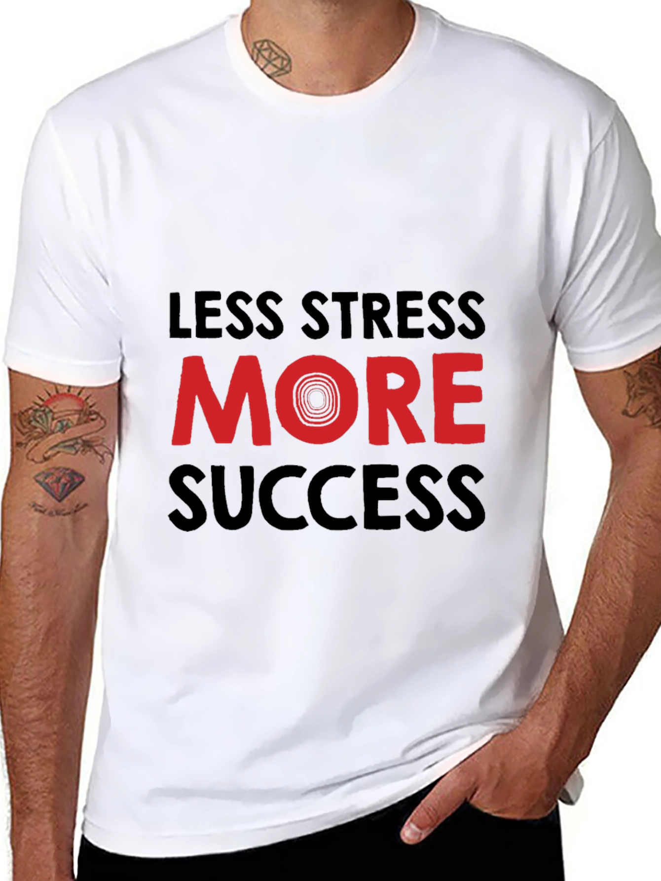 Less Stress More Success Graphic Tee - Black