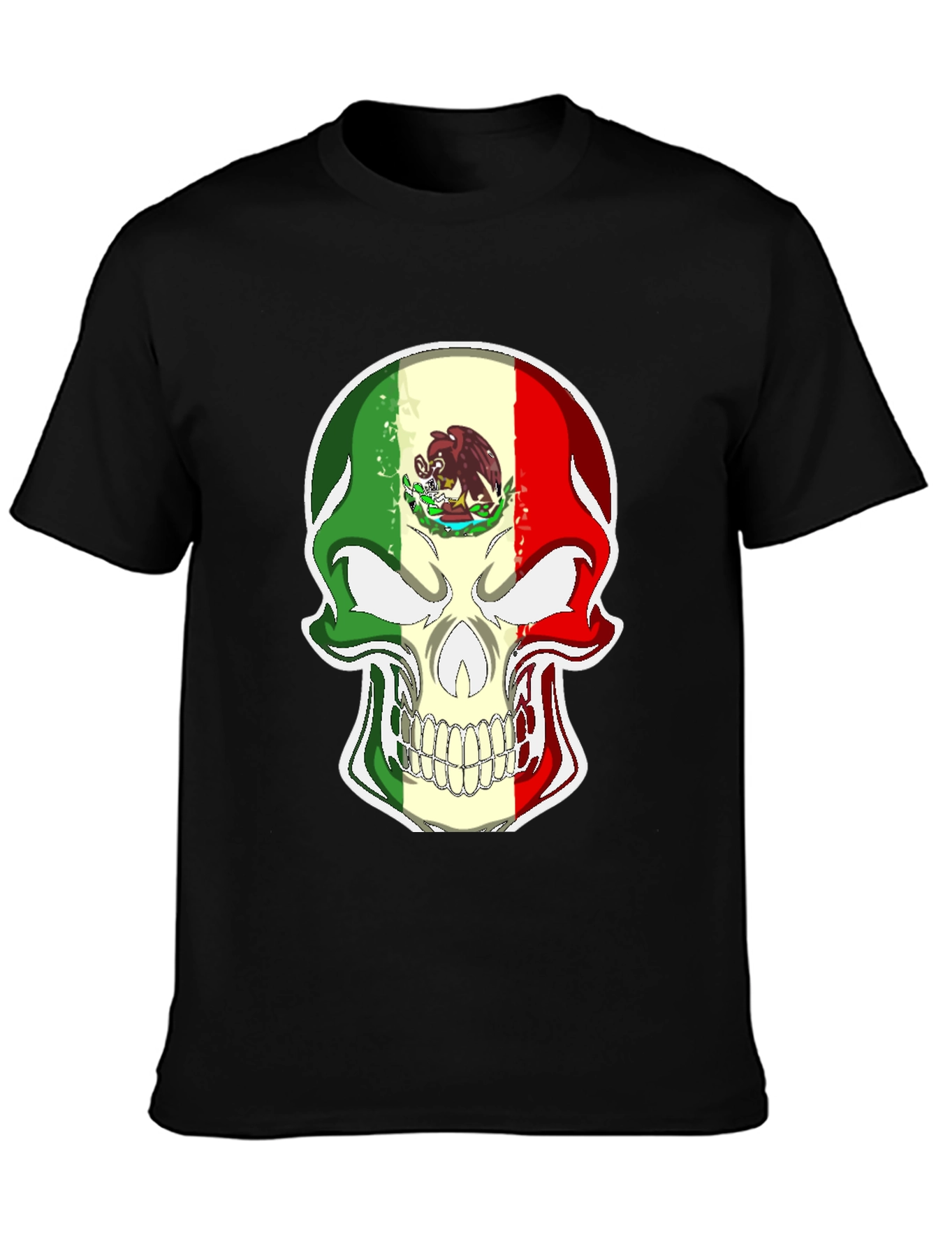 Mexican Flag Skull Graphic Tee