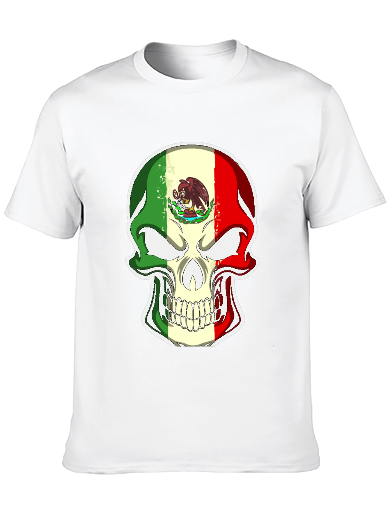 Mexican Flag Skull Graphic Tee