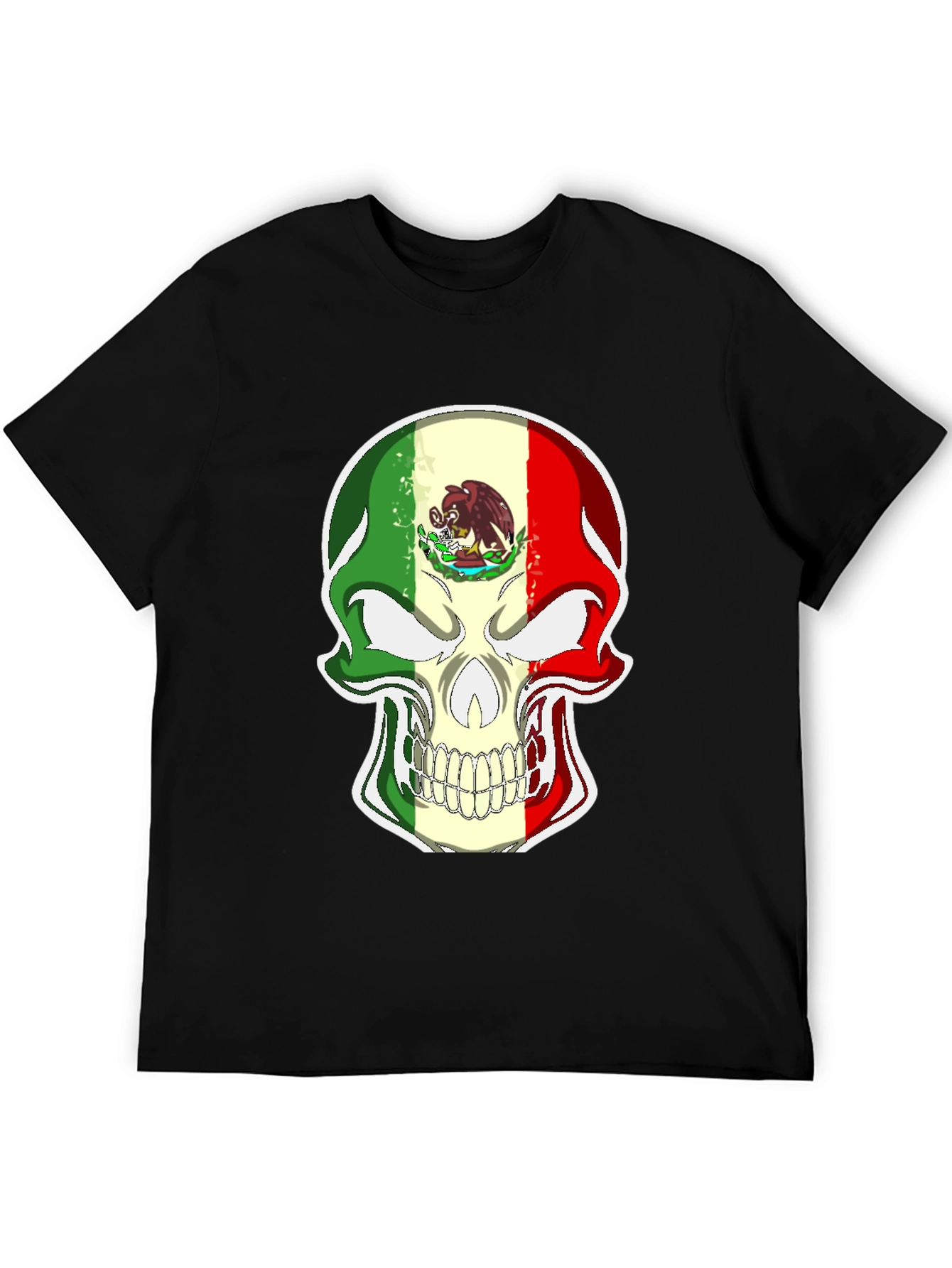 Mexican Flag Skull Graphic Tee