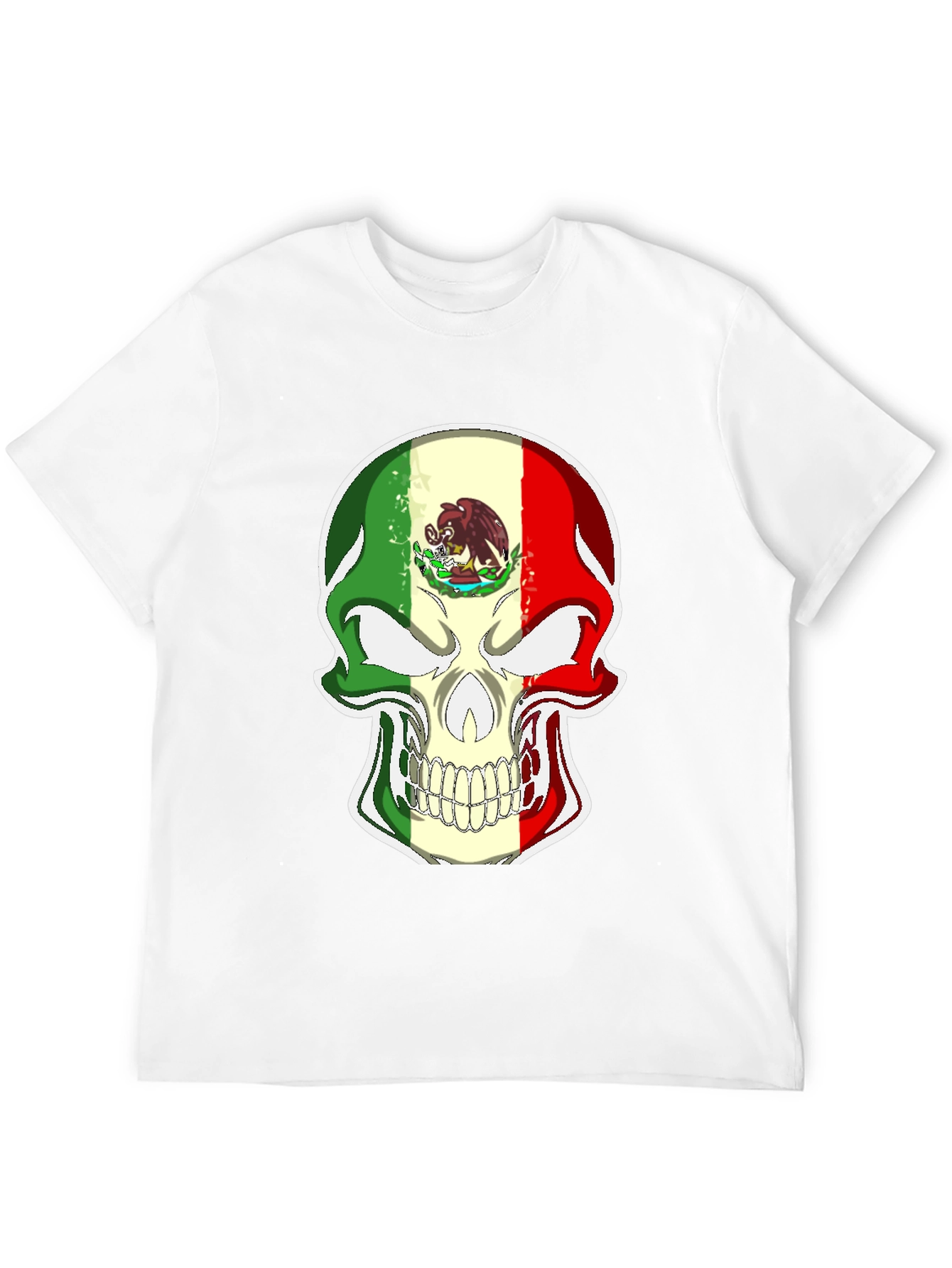 Mexican Flag Skull Graphic Tee