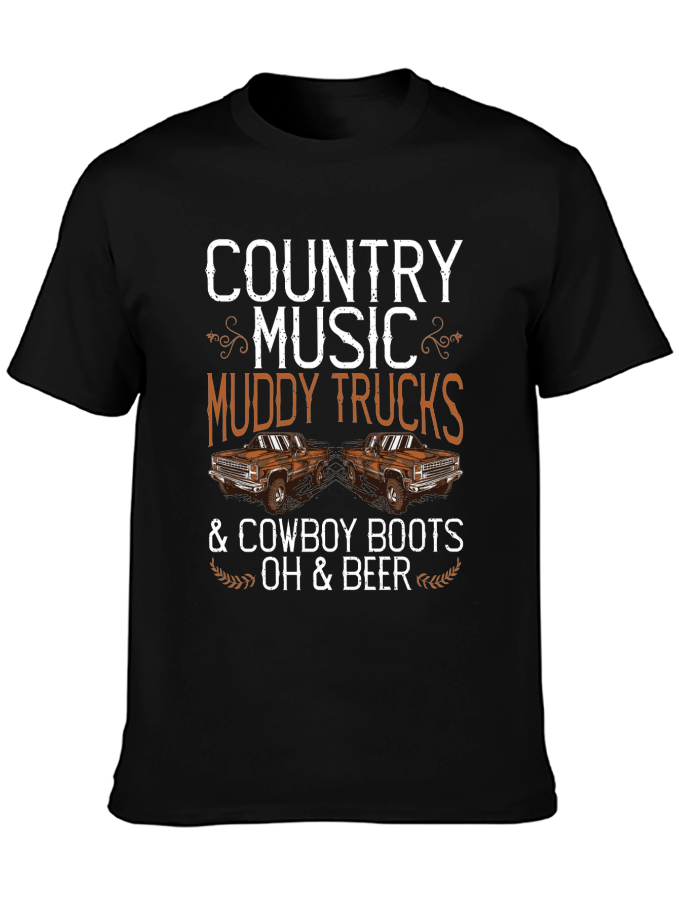 Country Music Muddy Trucks & Cowboy Boots T-Shirt