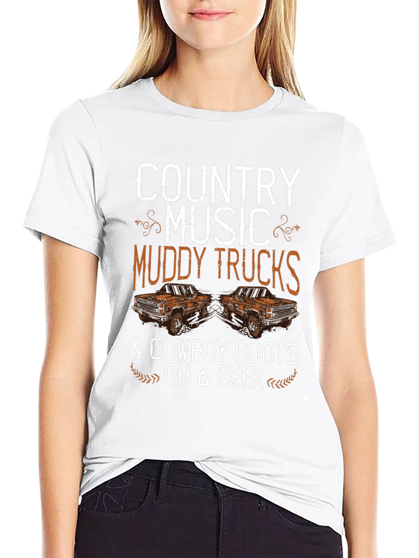 Country Music Muddy Trucks & Cowboy Boots T-Shirt