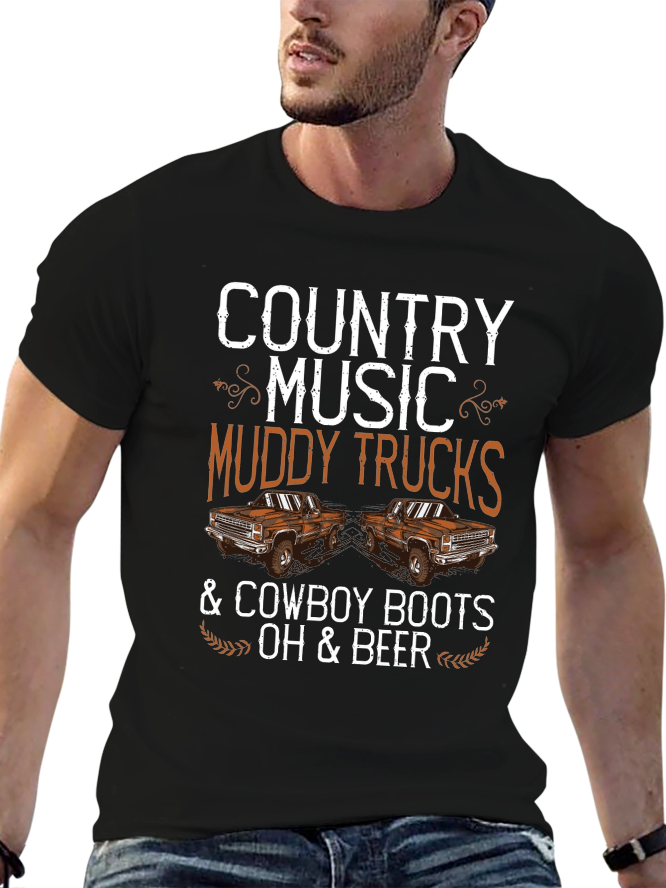 Country Music Muddy Trucks & Cowboy Boots T-Shirt