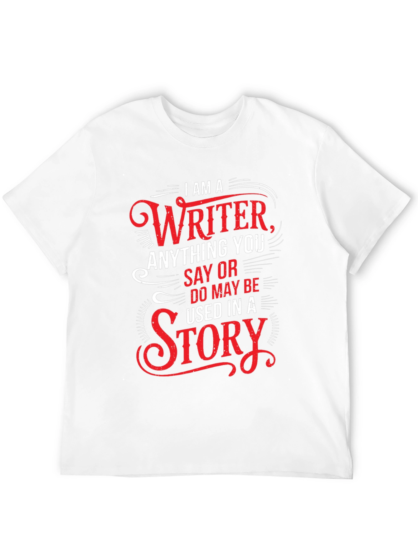 Writer Novelty Graphic T-Shirt - Black