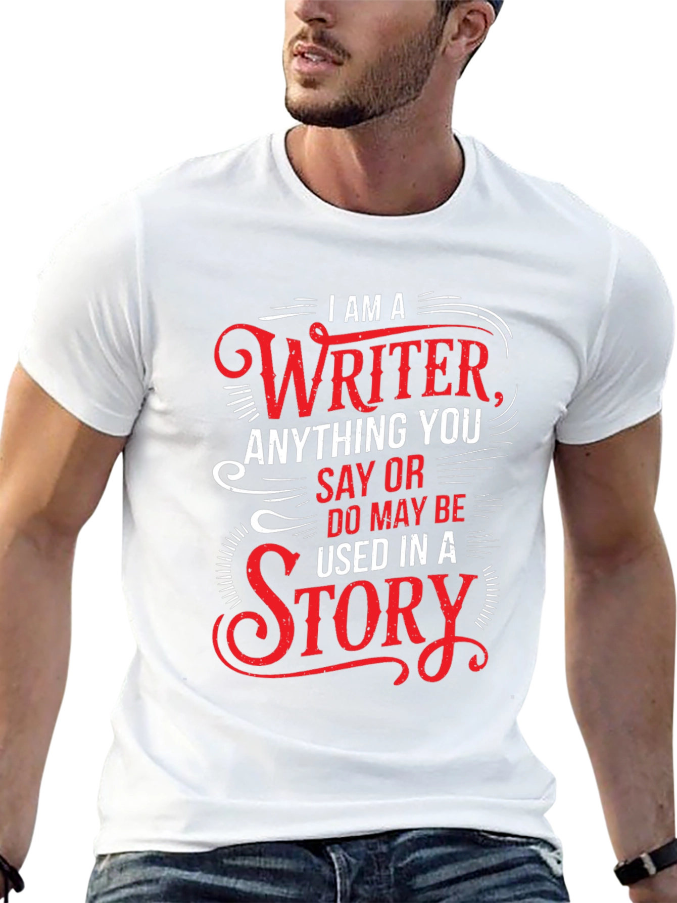 Writer Novelty Graphic T-Shirt - Black