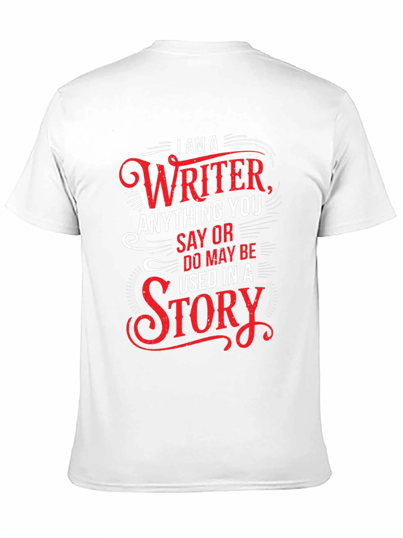 Writer Novelty Graphic T-Shirt - Black
